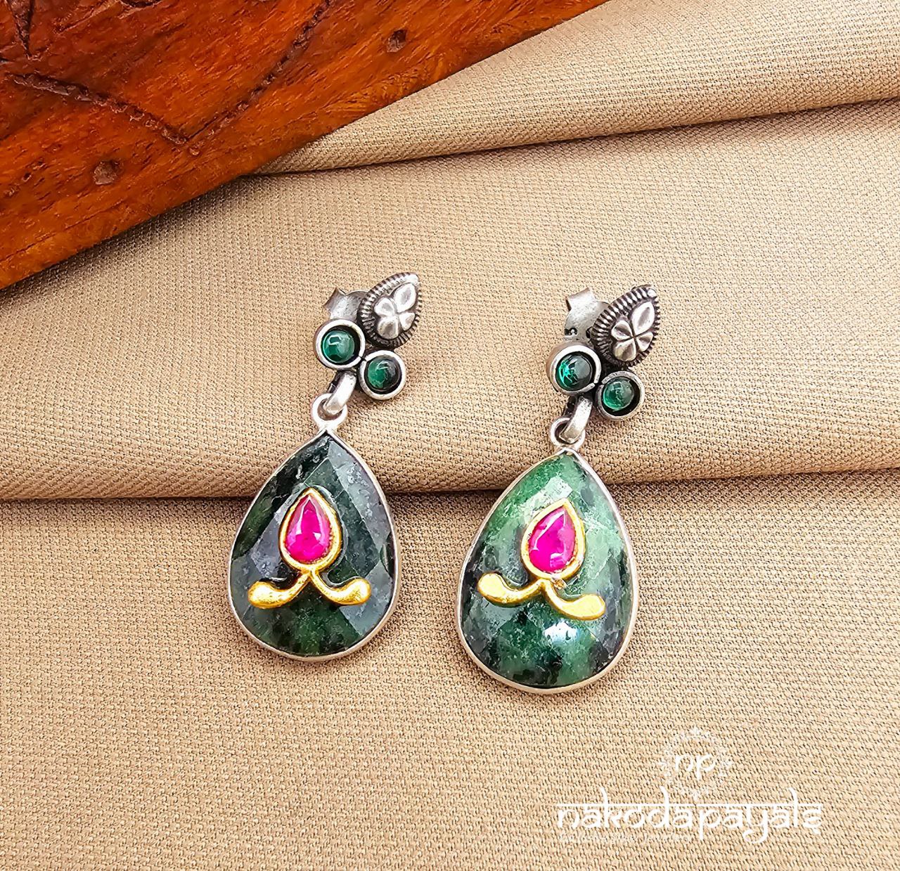 Green Drop Earrings (C3884)