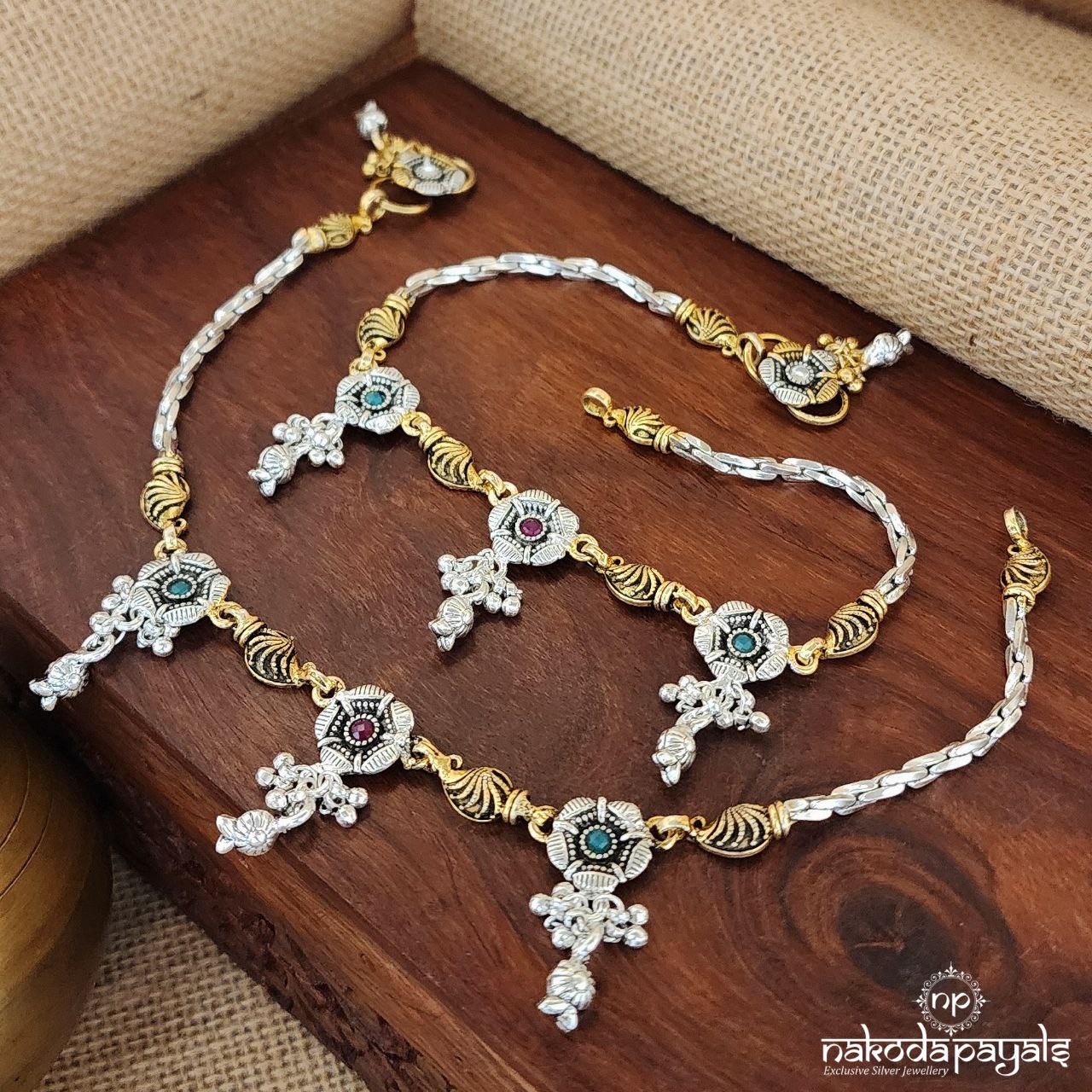 Elegant Dual Tone Anklets (A5962)