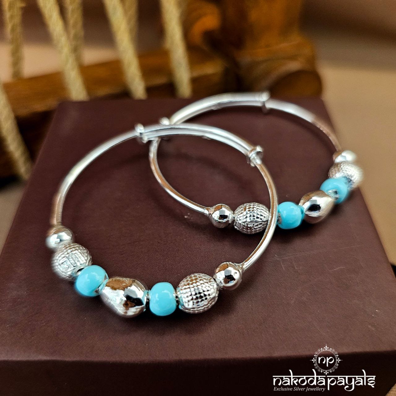 Blue Enemaled Kada Pair (Ka9442)