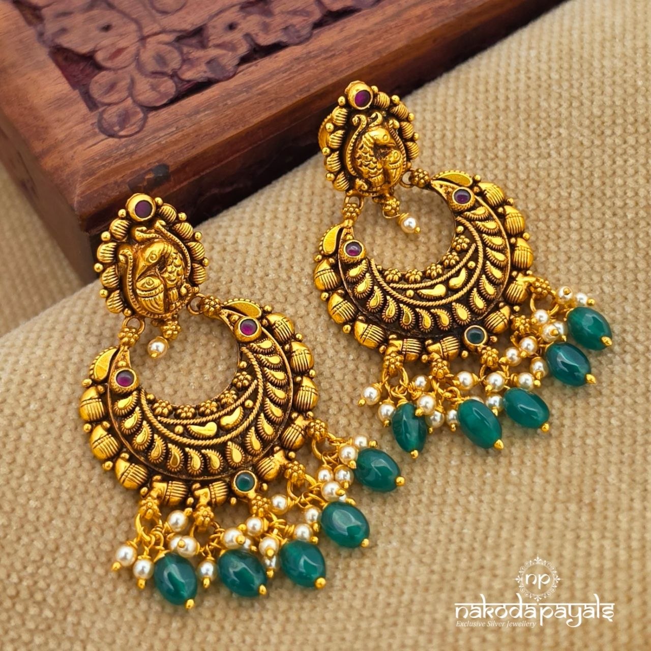 Green Drop Chandbali (Ge11099)