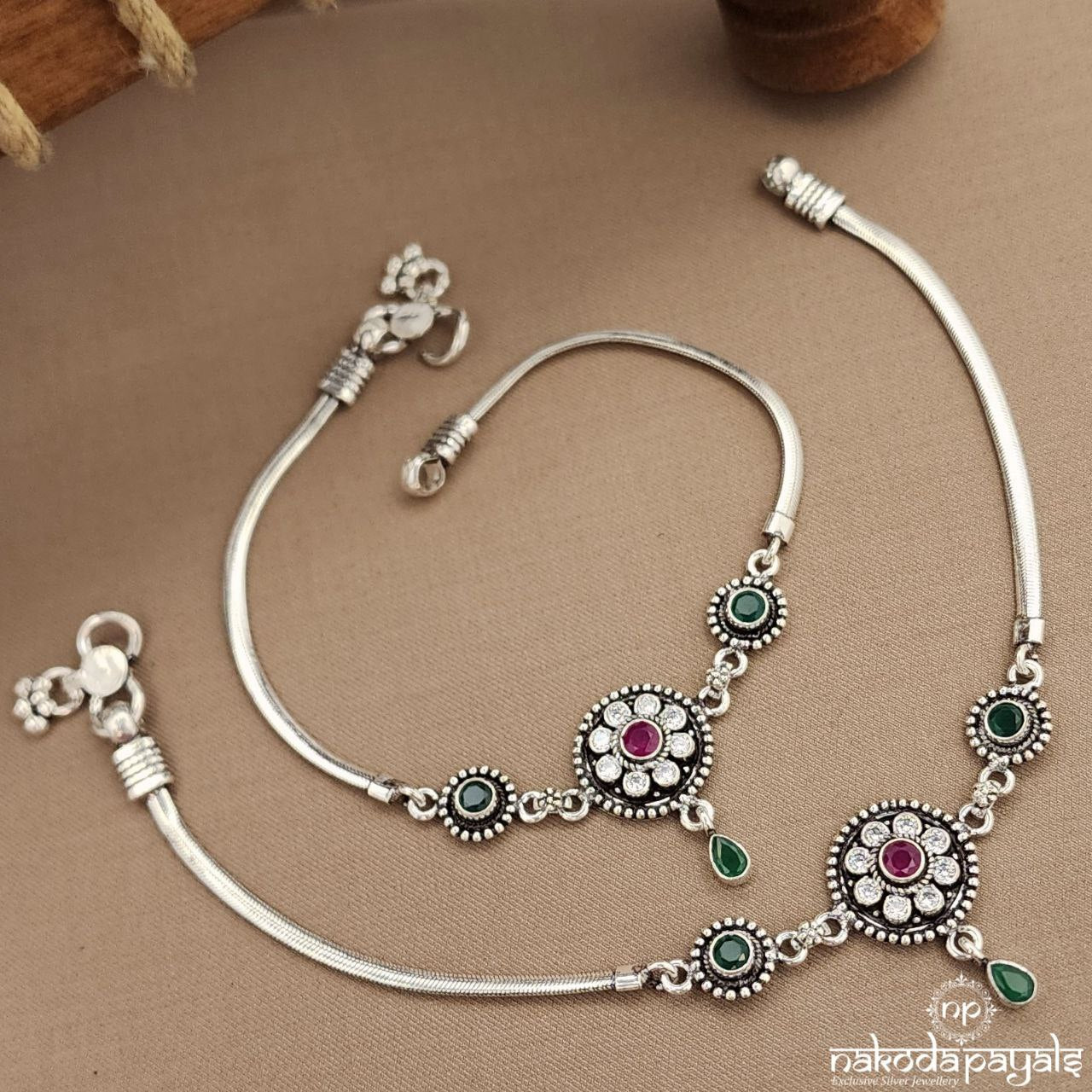 MultiColor Circular Pink Anklets (A6558)