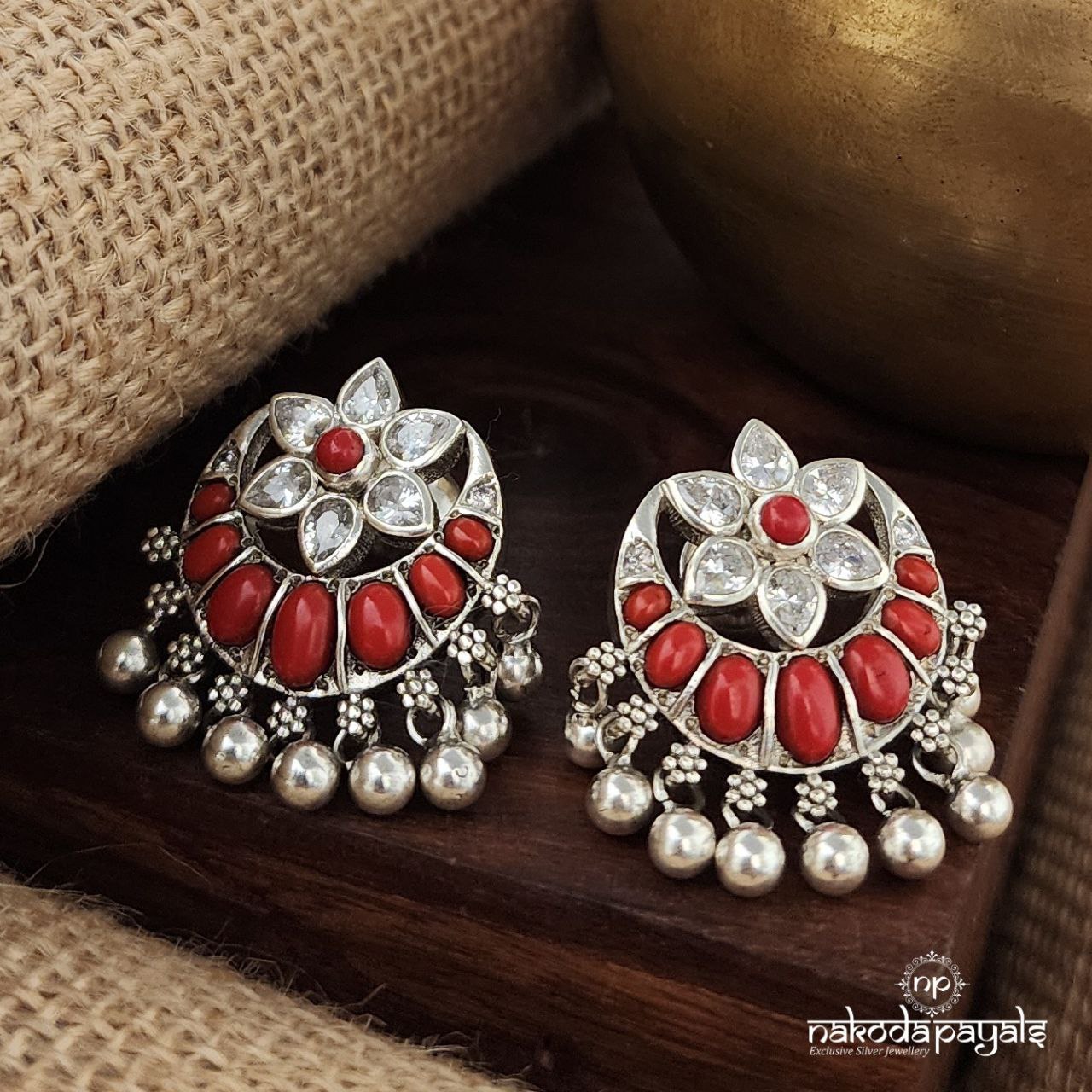 Half Moon Coral Studs (S3606)