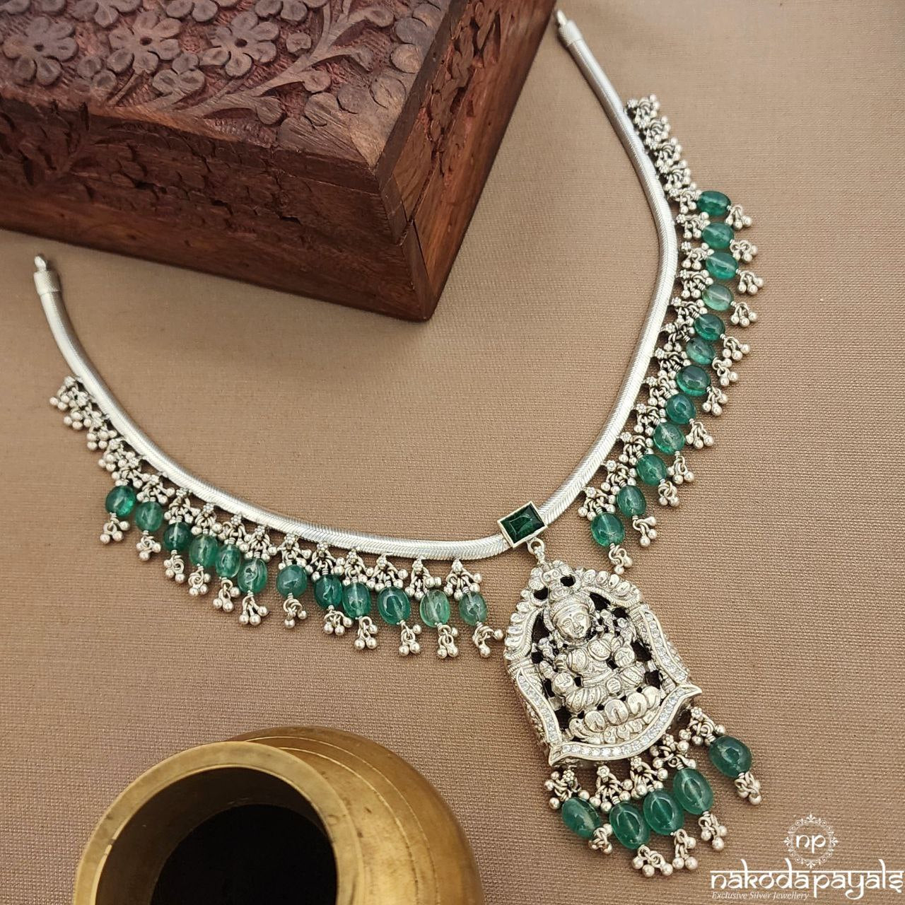 Lakshmi Drop Green Neckpiece (N11325)