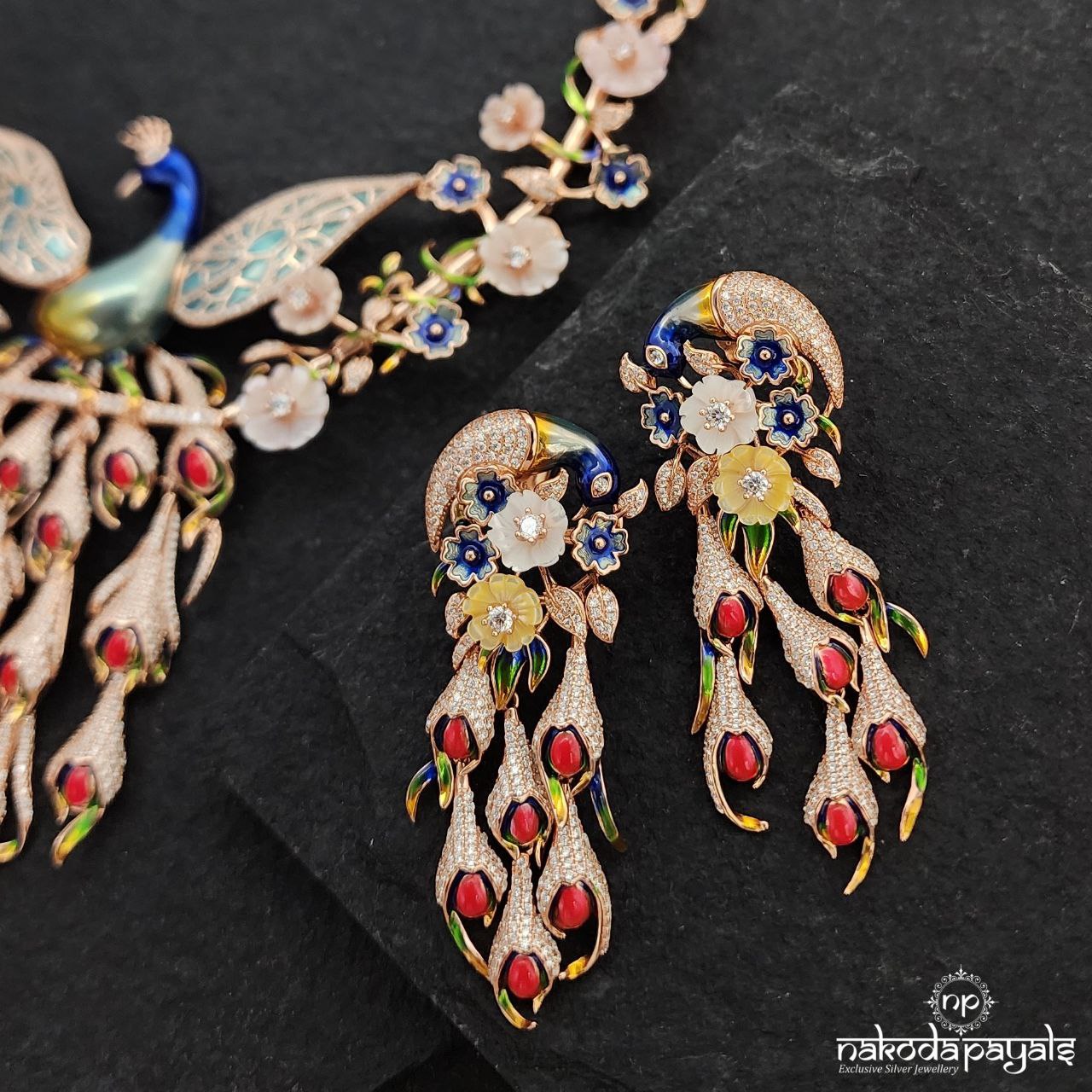 Crowned Peacock Secret Garden Neckpiece Set (St3356)