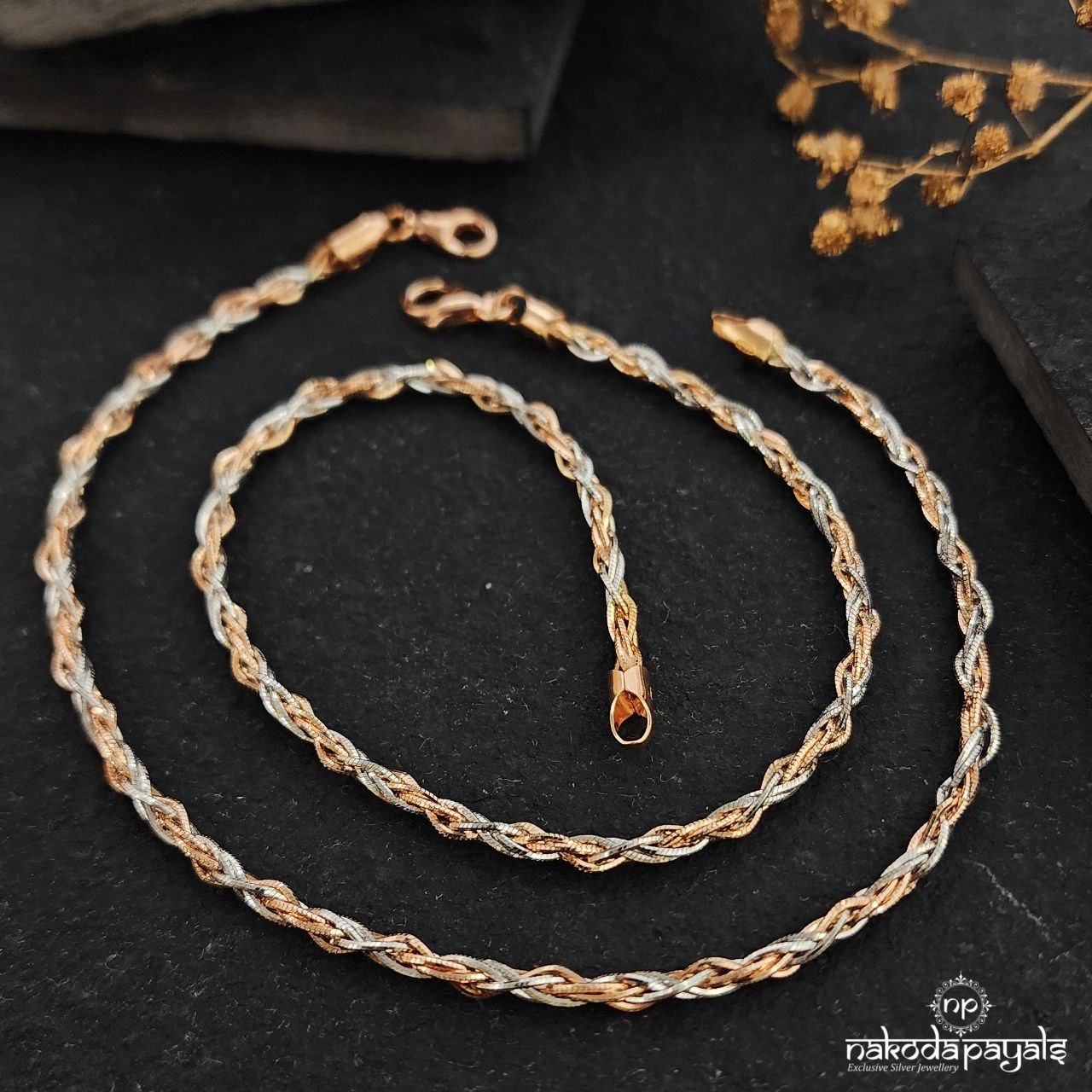 Rose Gold Braided Anklets (A6150)