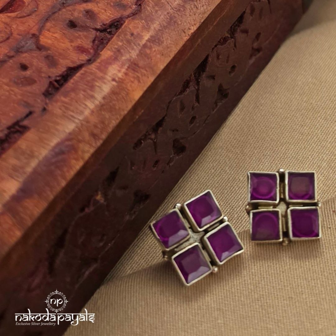 Pink Squarish Studs (S9657)