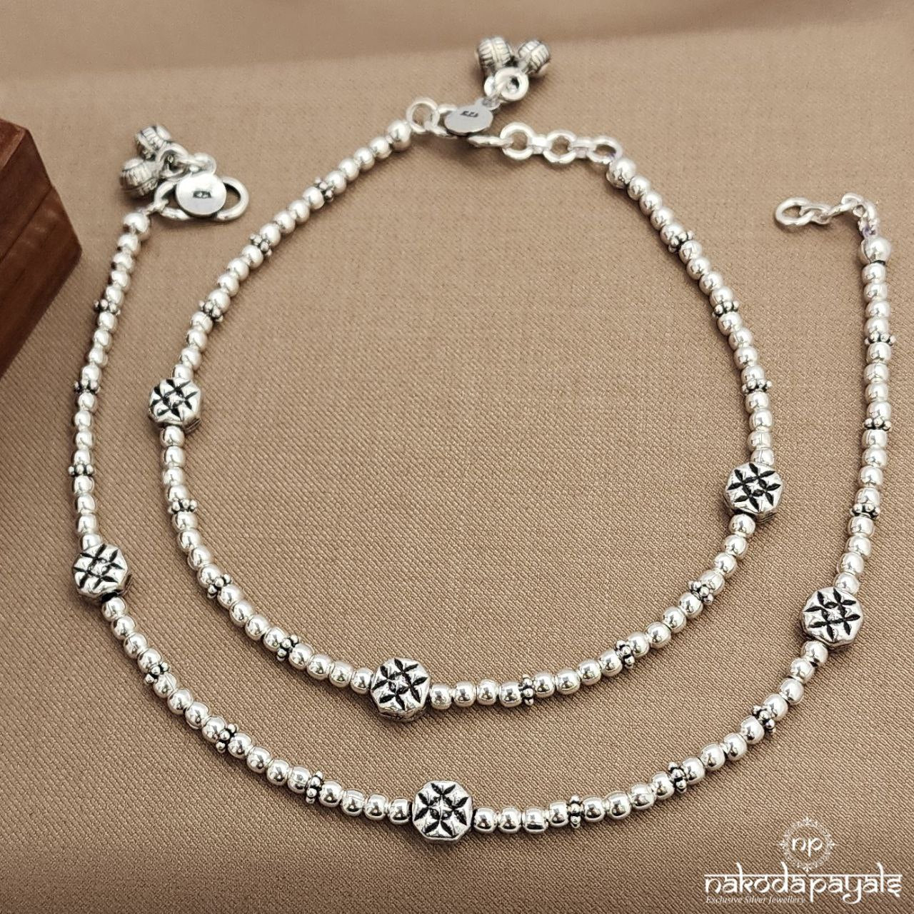 Stamped Ball Anklets (A6545)