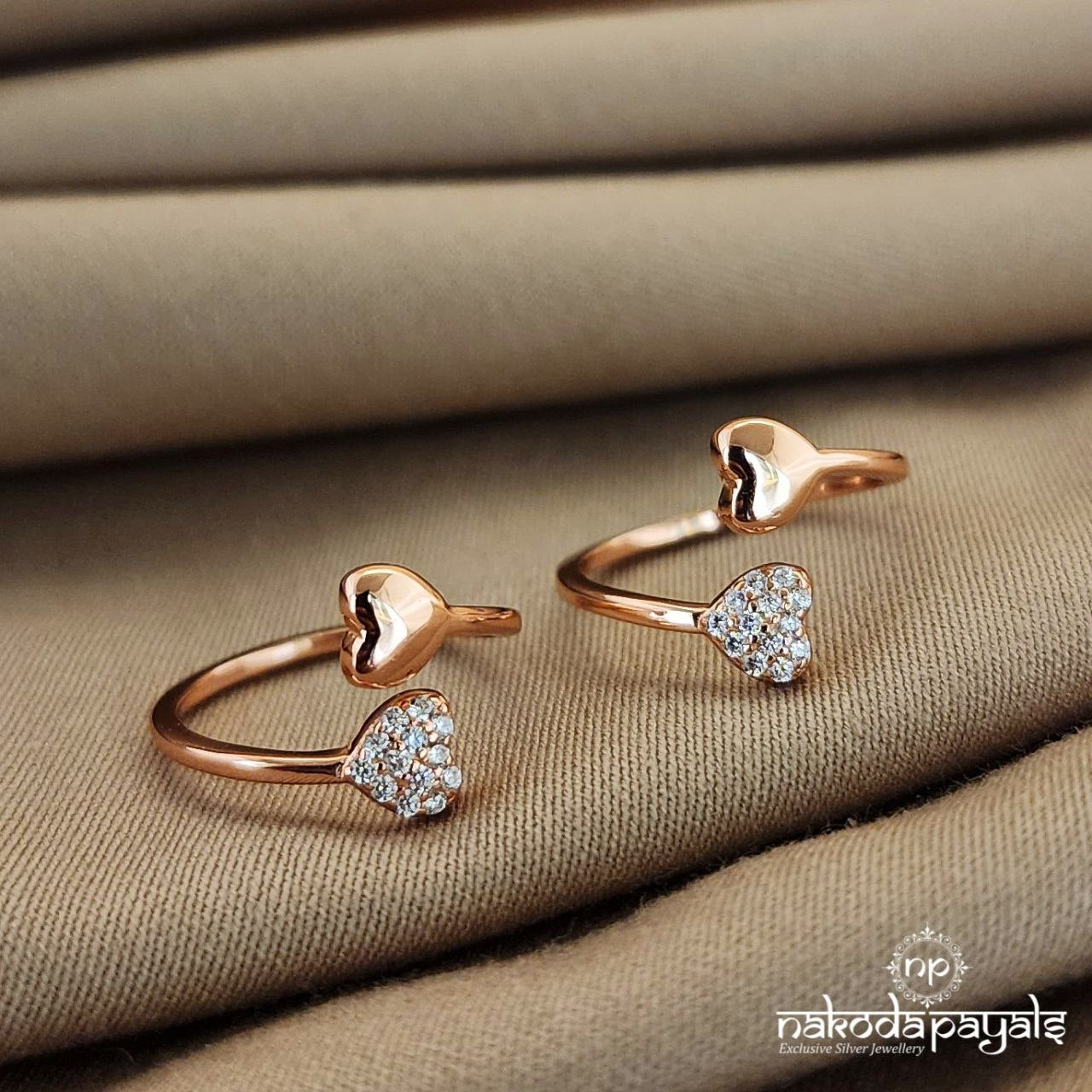 Rose Gold Sweetheart Toerings (T4376)