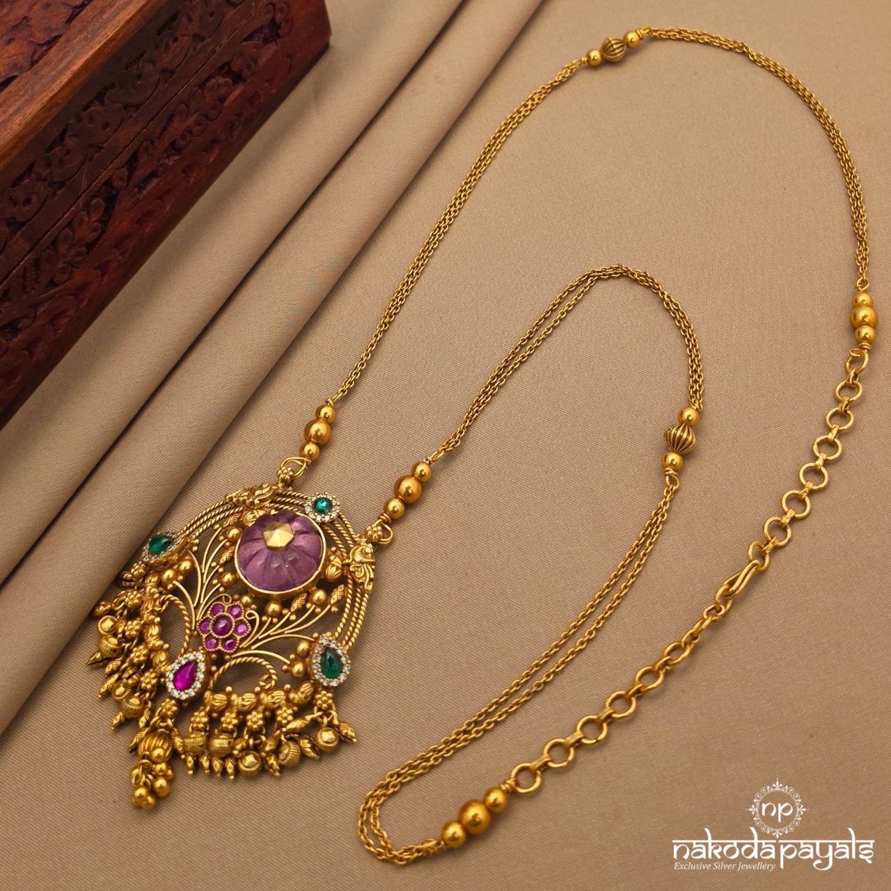Amethyst Floral Neckpiece (Gn10363)