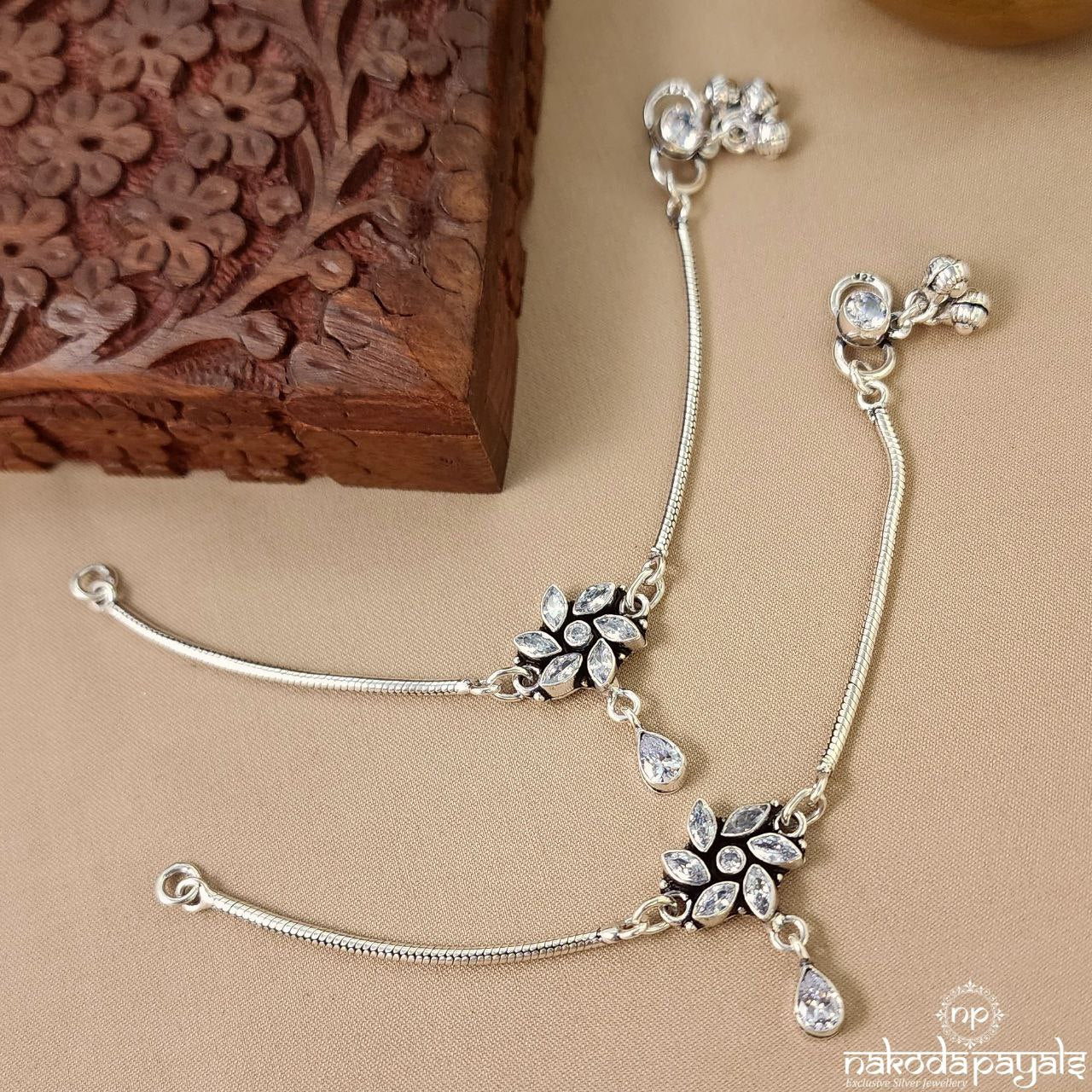 White Drop Baby Anklets (6.5 Inches ) (Ka9313)