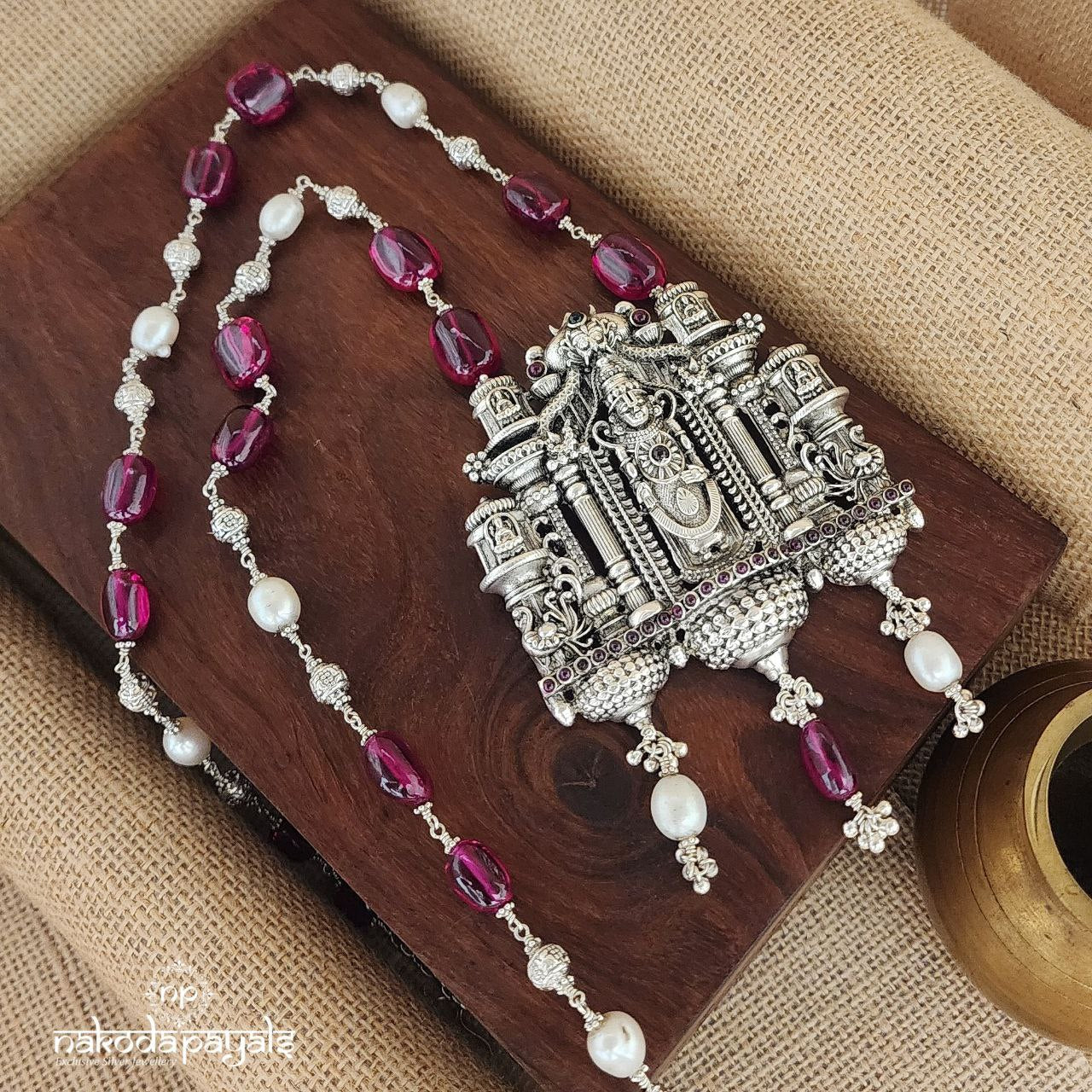 Venkatraman Temple Pearled Neckpiece (N10369)