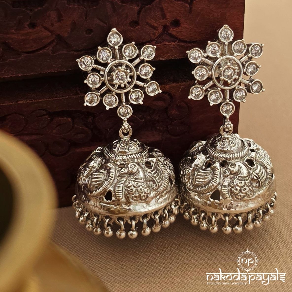 Sparkling Peacock Jhumka (J1784)