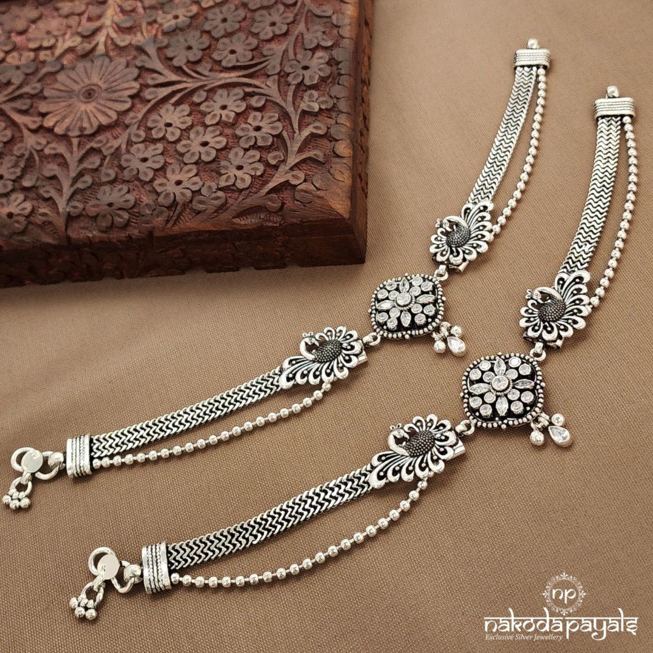 White Peacock Anklets (A6781)