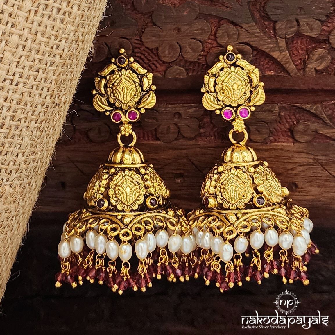 Traditional Red Dot Jhumka (Ge10023)