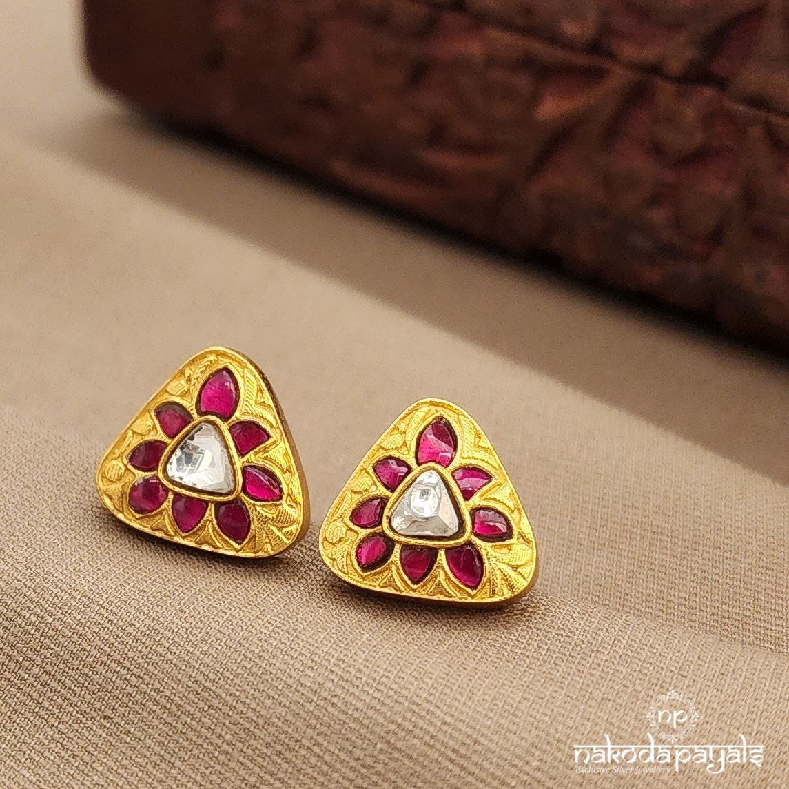 Triangular Kundan Studs (Ge10143)