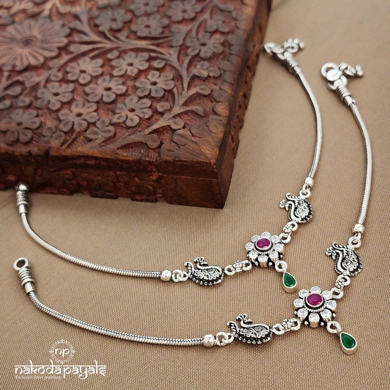 Pink Peacock Anklets (A6788)