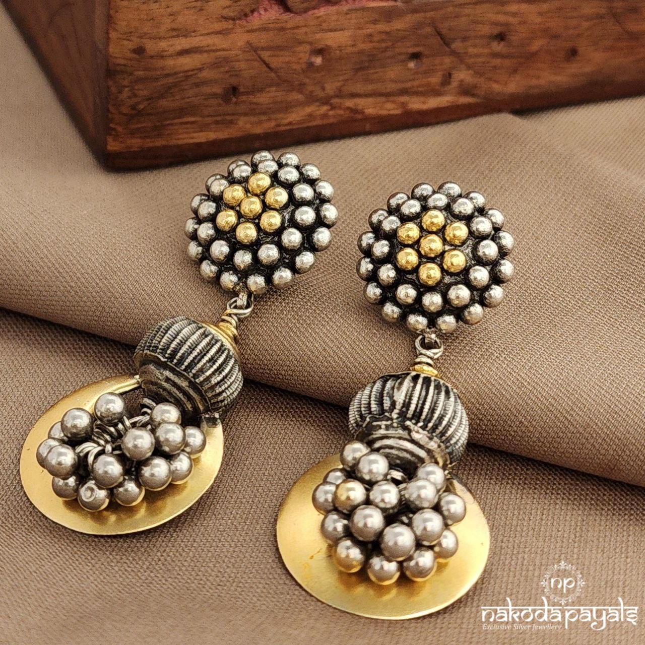 Ball Dual Tone Earrings (C3868)