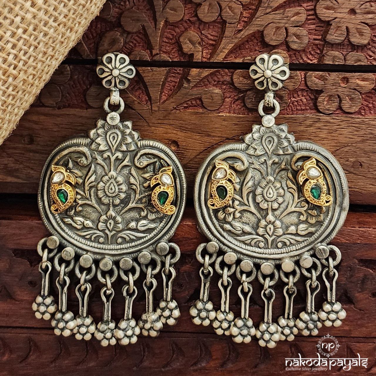 Floral Kundan Dual Tone Chandbali (Dt1411)