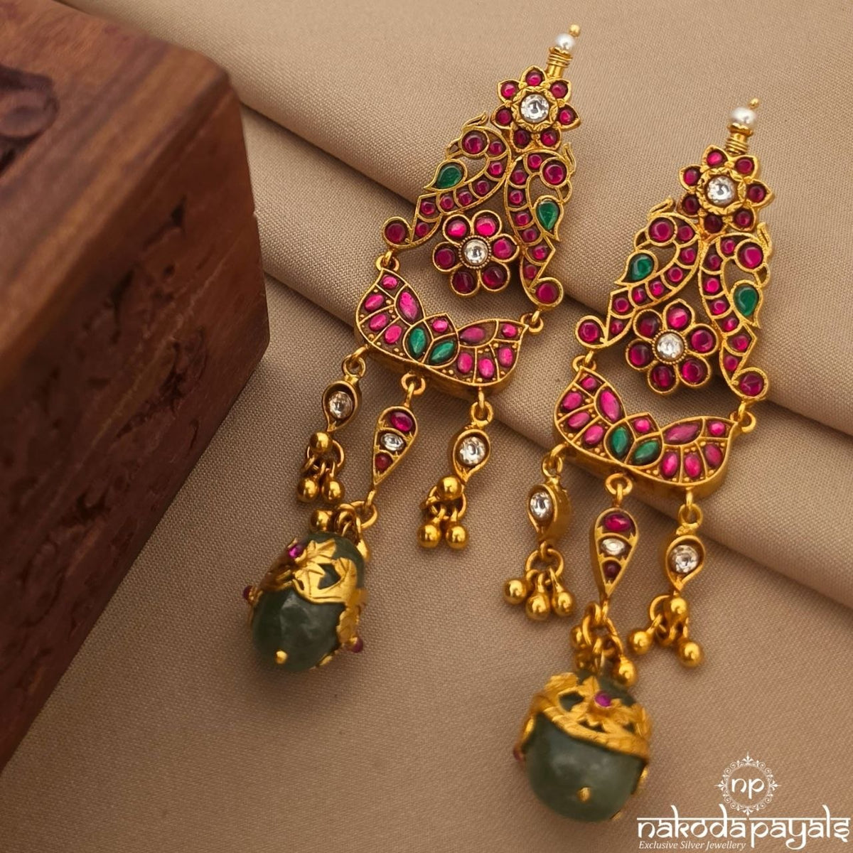 Exclusive Twin Peacock Chandbali (Ge11445)