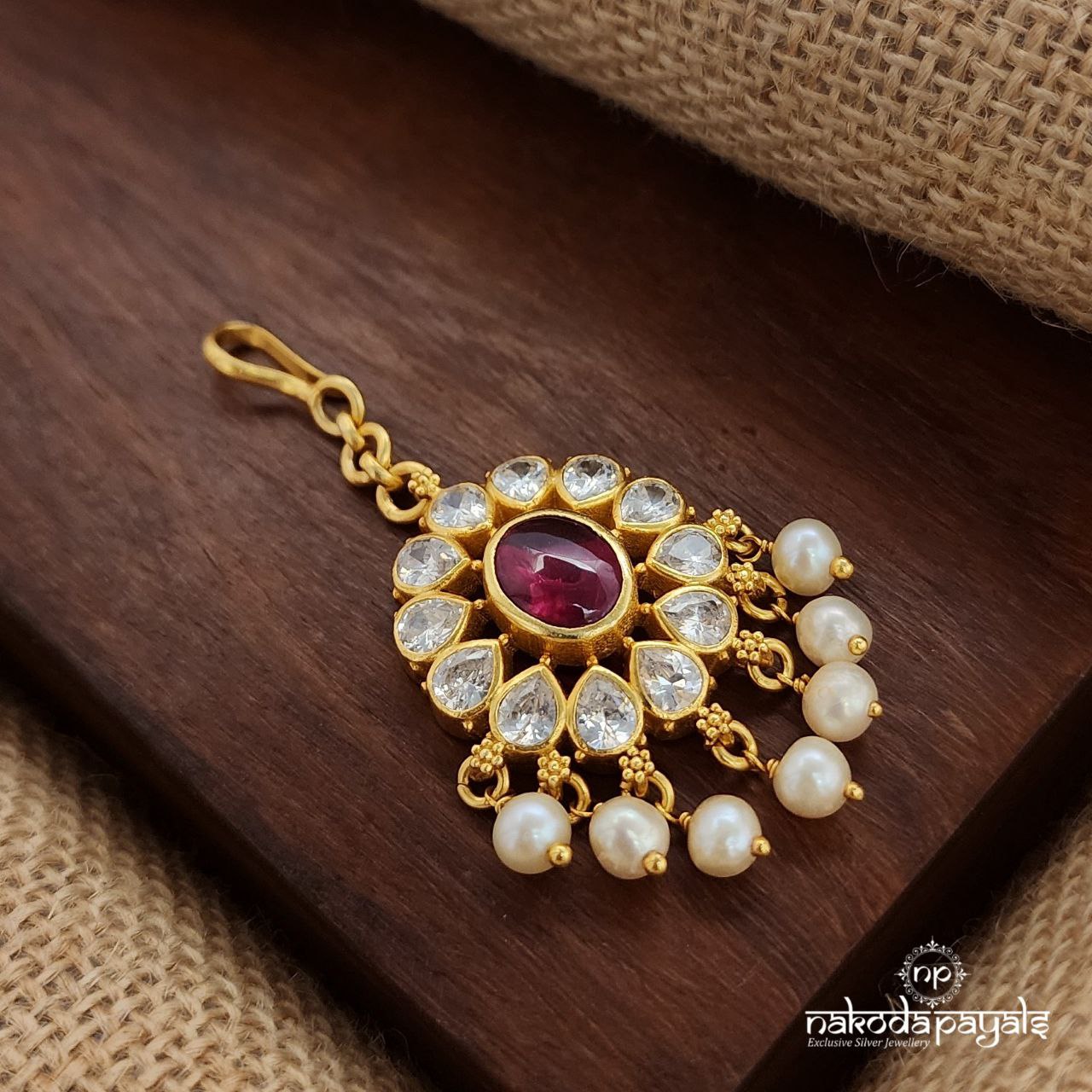 Pearled Drop Maang Tika (Gm1000)