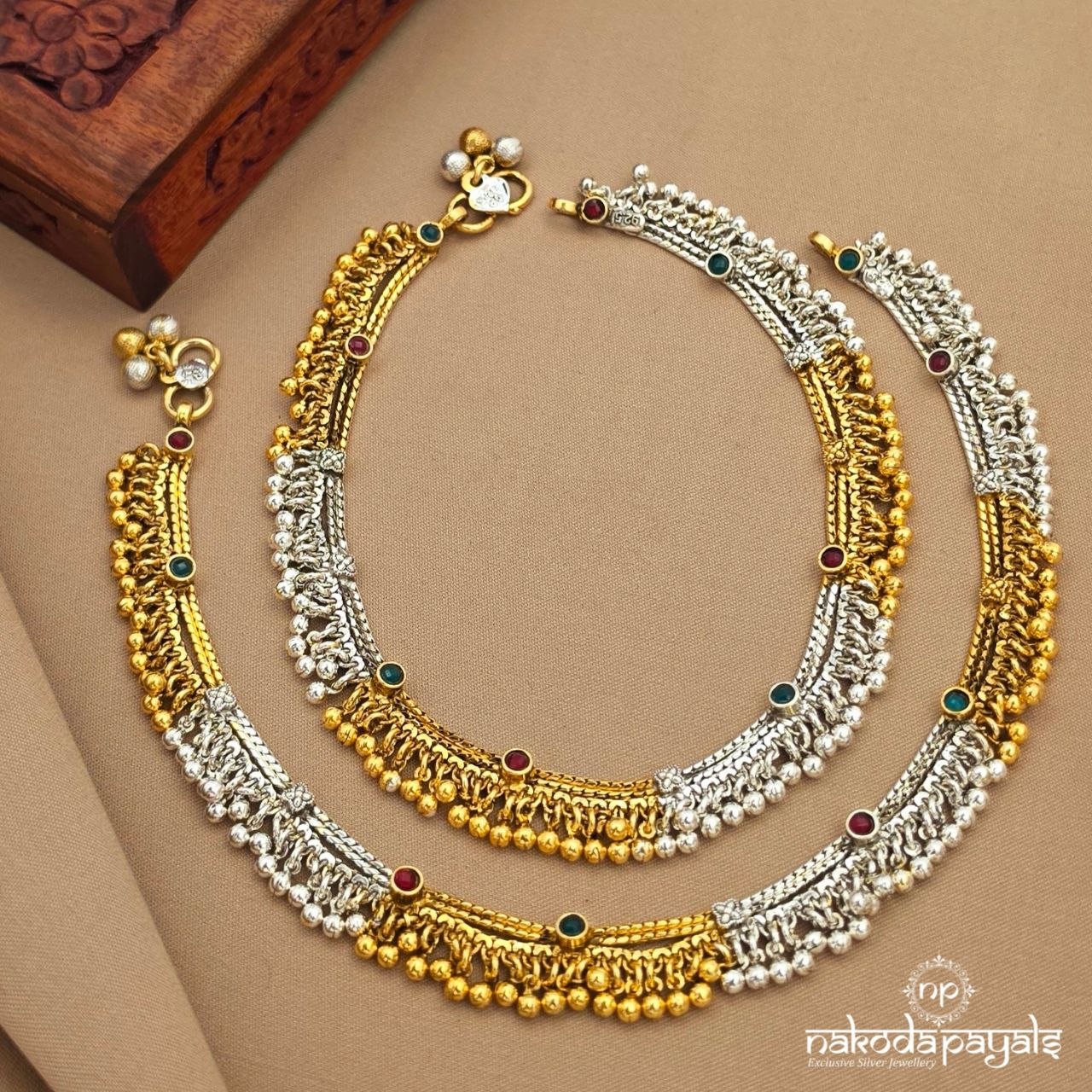 Exquisite Dual Tone Anklets (A7021)
