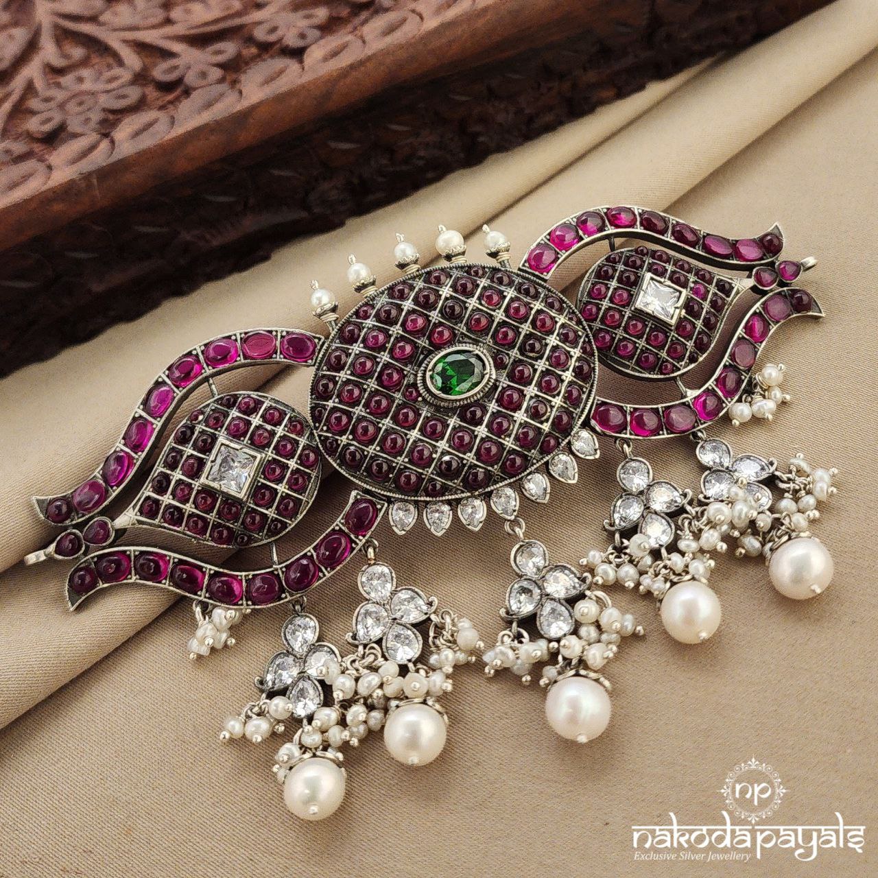 Pearled Drop Pinkish Choker (N10721)