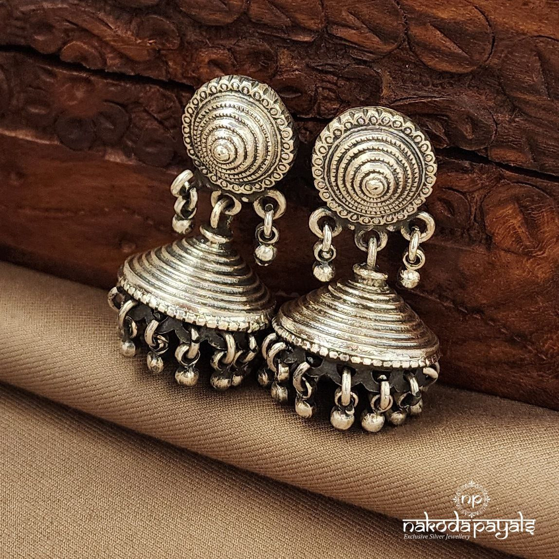 Tribal Ball Drop Oxidised Jhumka (J1441)