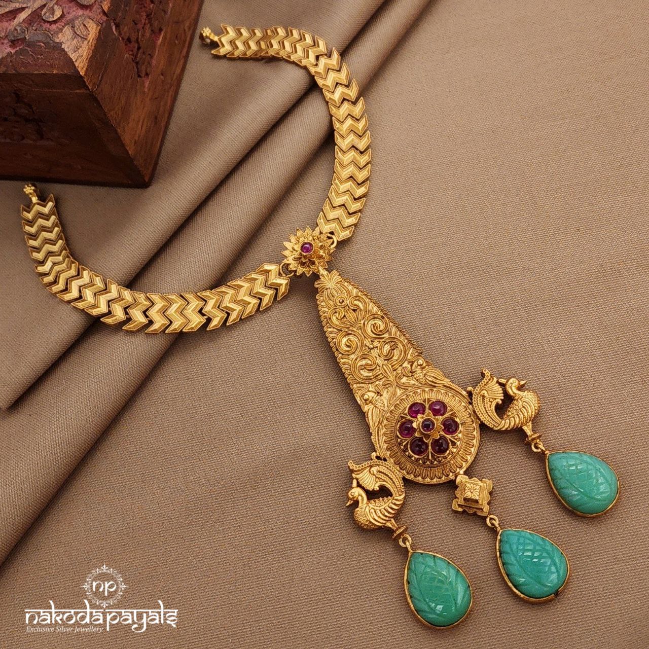 Tribal Blue Drop Neckpiece (Gn9750)