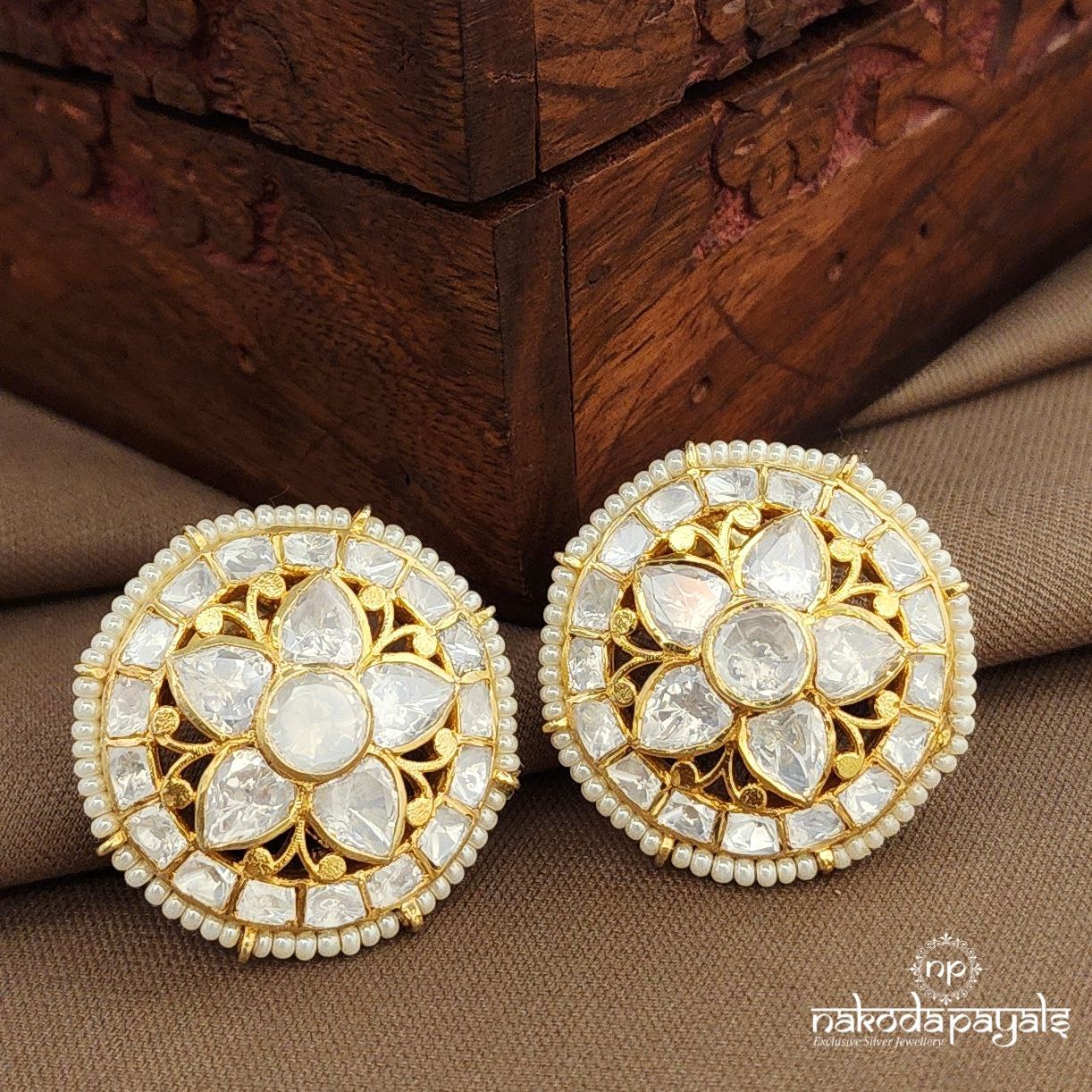 Pearled Moissanite Studs (Ge10367)