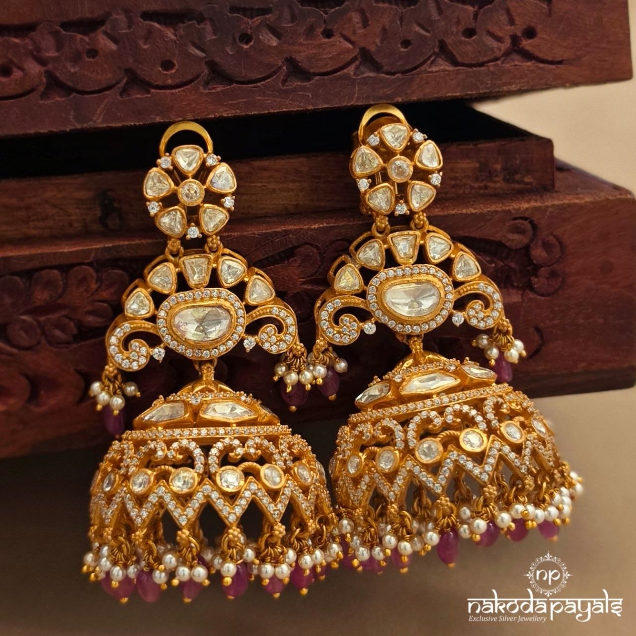Fabulous Moissanite Jhumka (Ge10982)