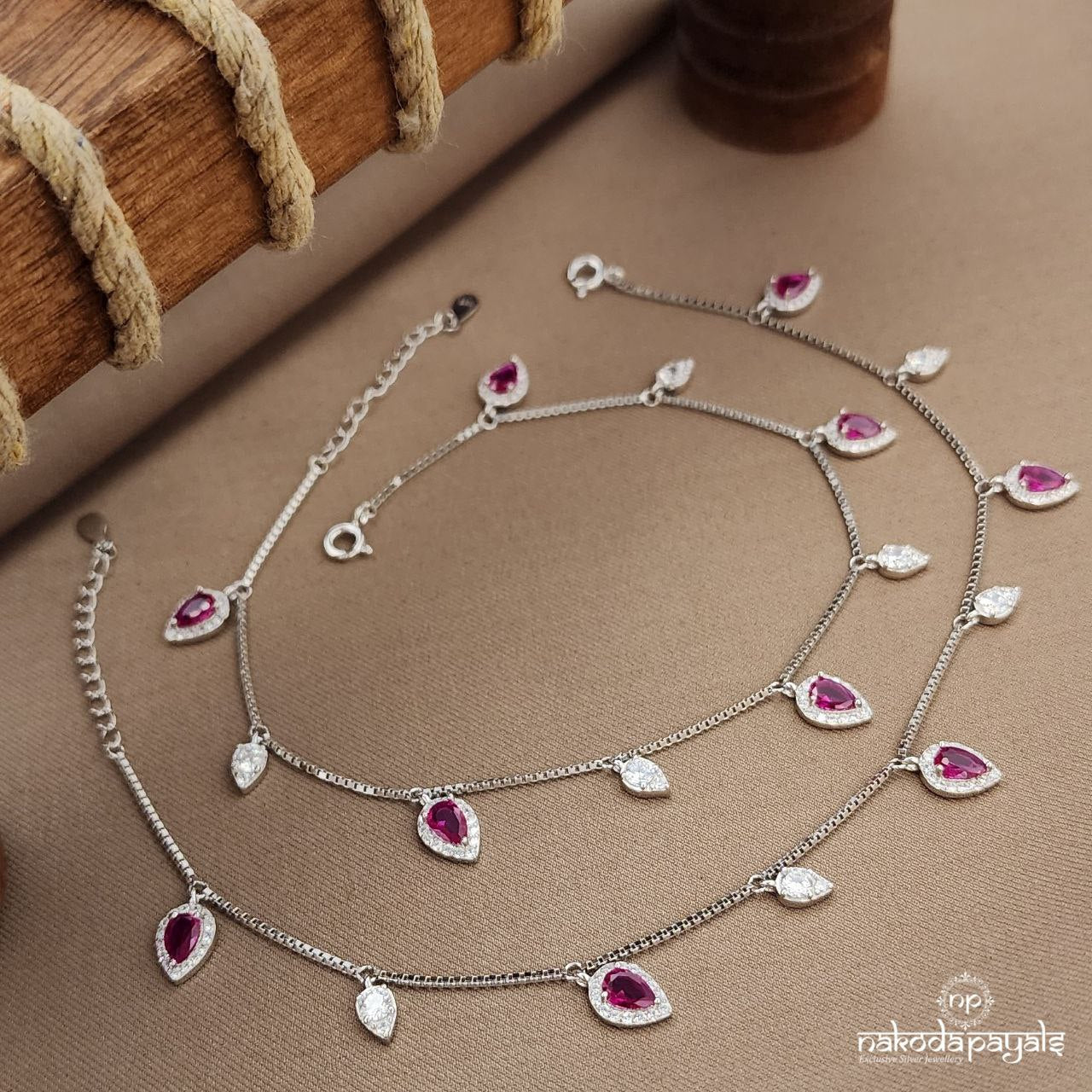 Emerald Pink Anklet (A6663)