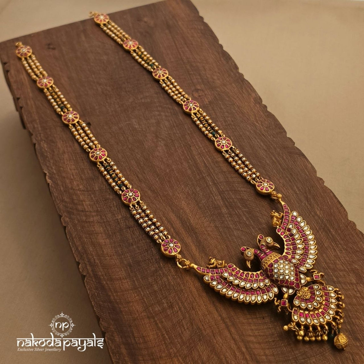 Pink Gandaberunda Kundan Neckpiece (Gn11046)