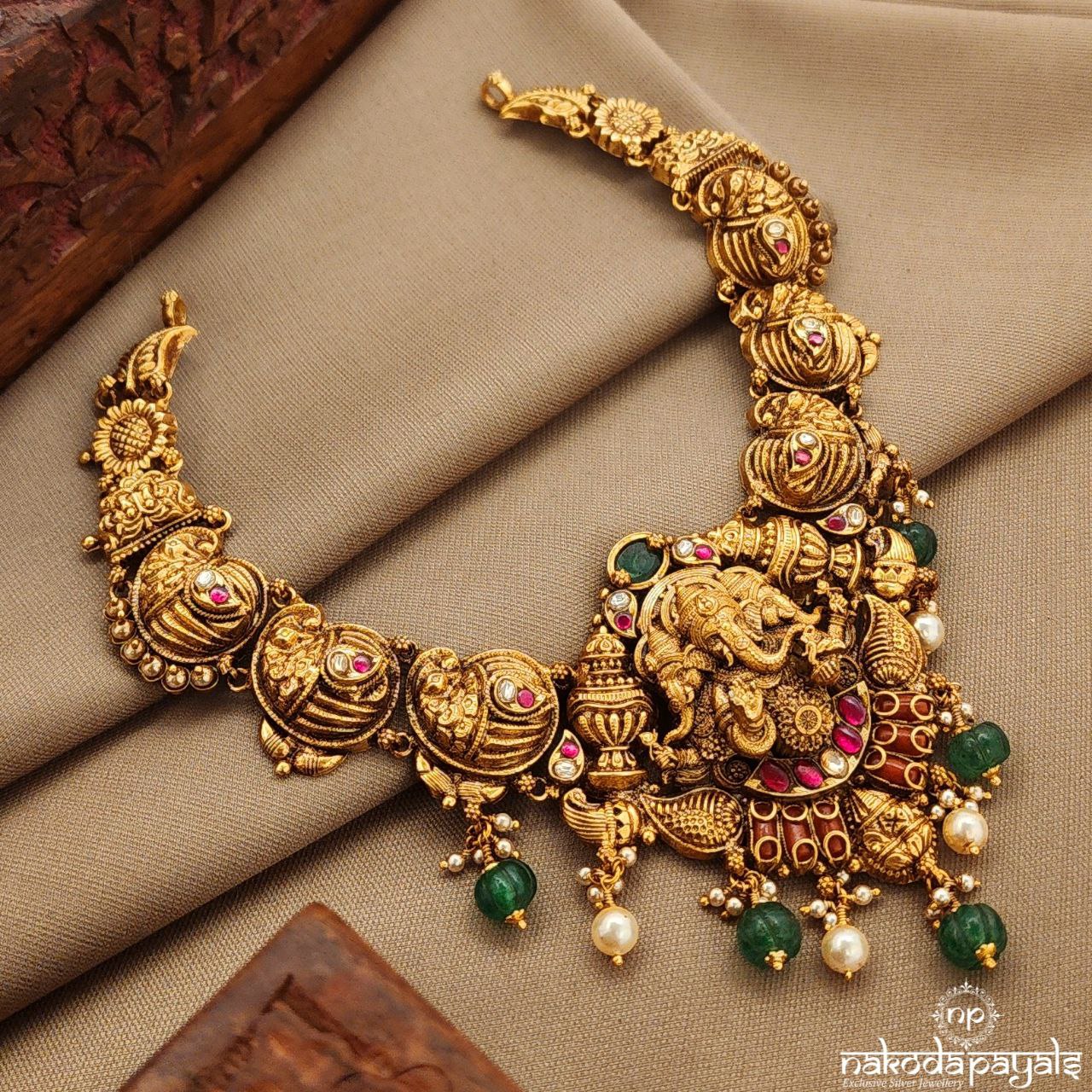 Ganesha Coral Neckpiece (Gn9852)