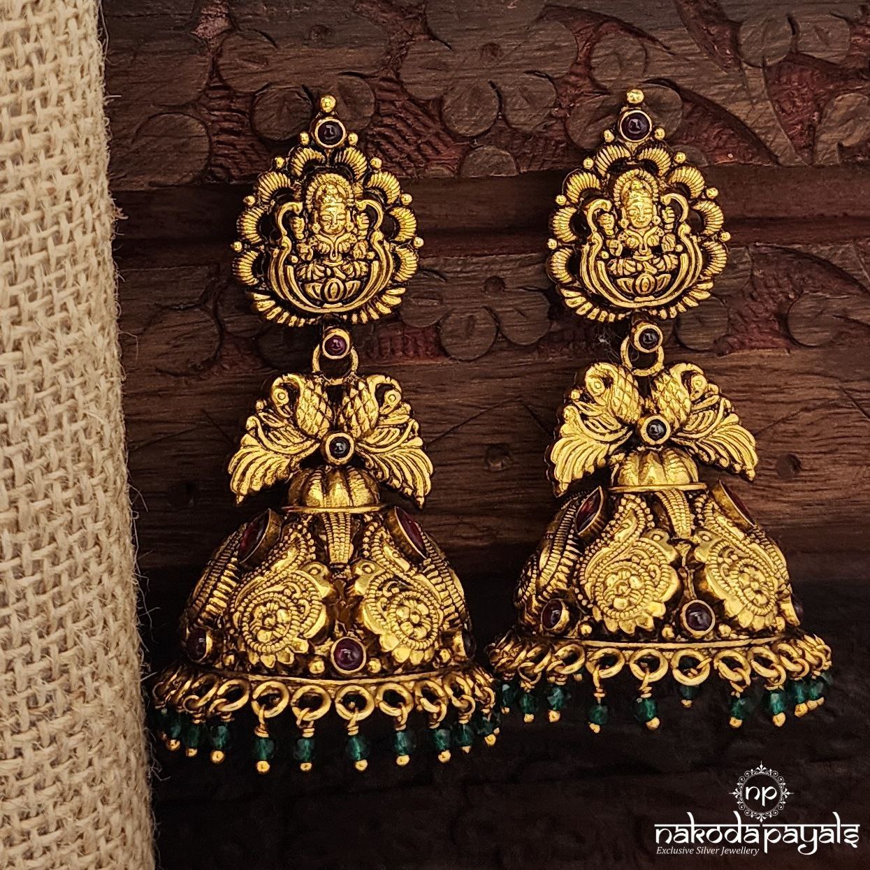 Traditional Lakshmi Peacock Jhumka (Ge10037)