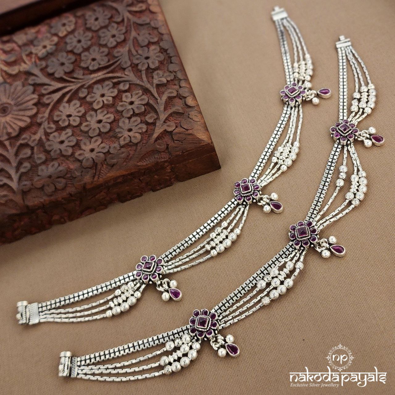 Pink Squarish Anklets (A6778)