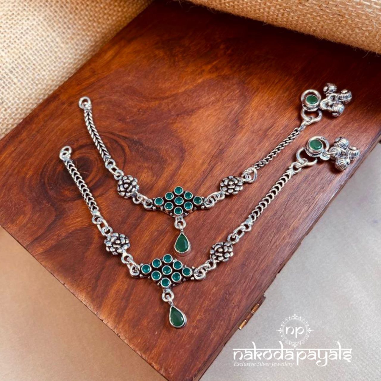 Green Flower Baby Anklets (Ka9283)