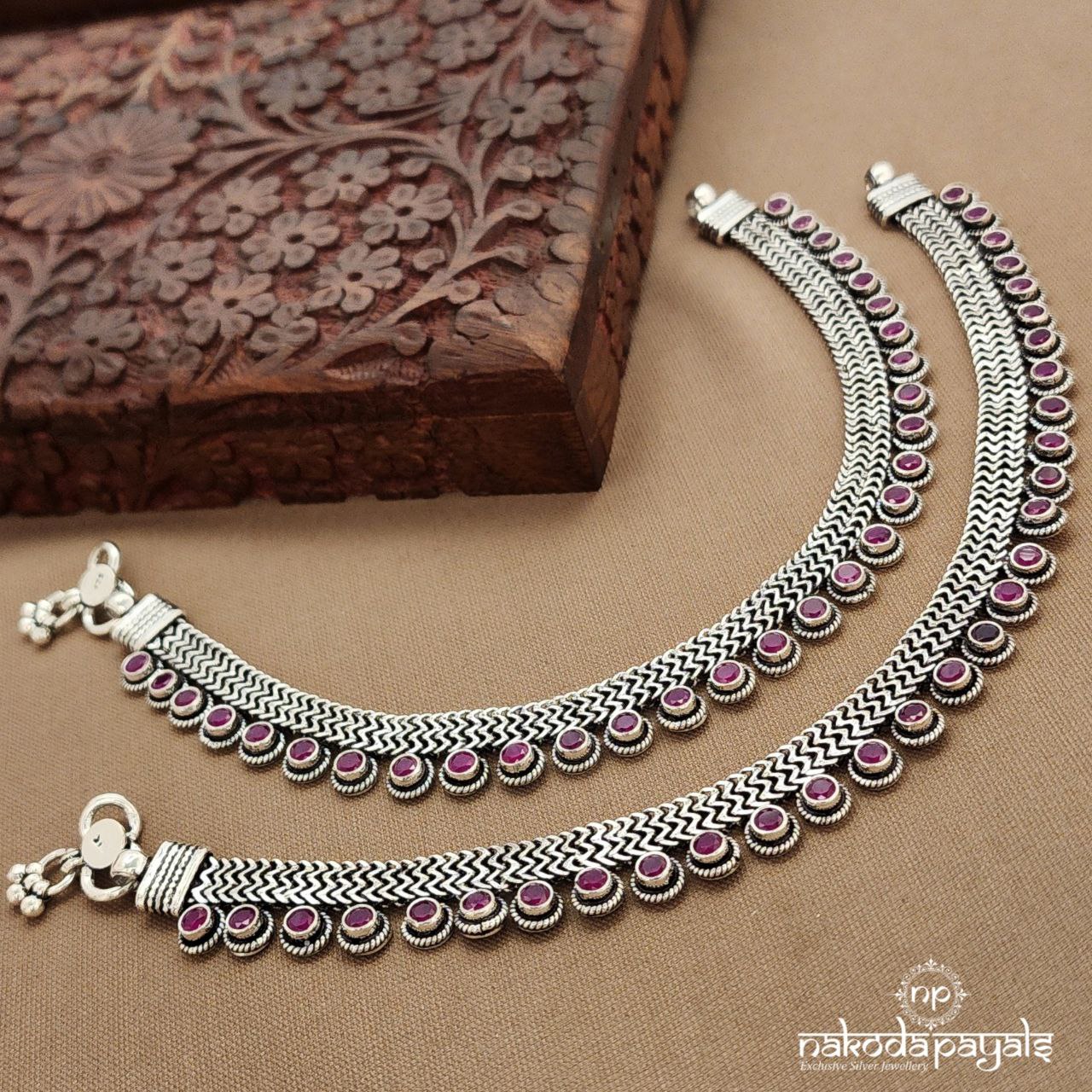 Pink Zigzag Anklets (A6811)