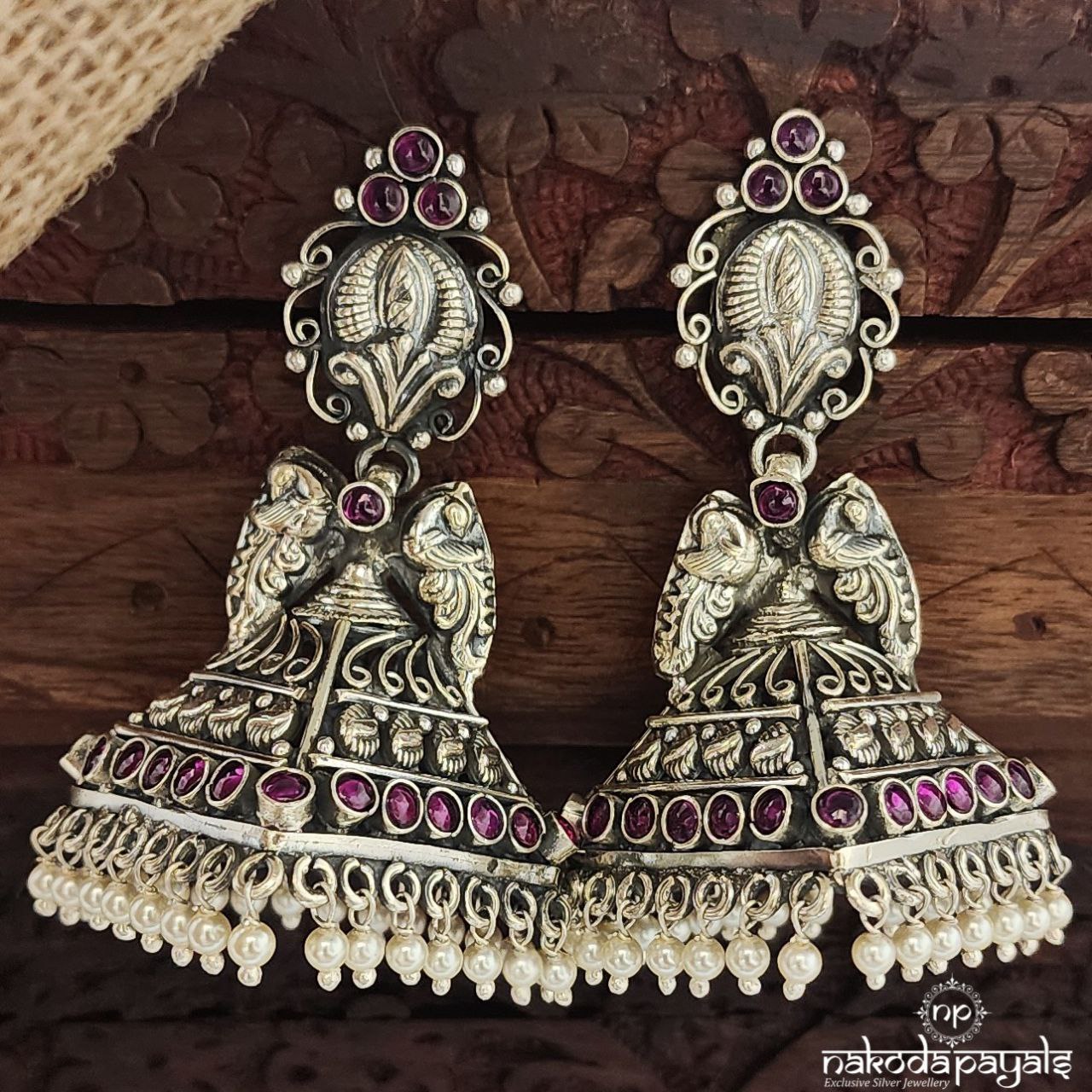 Mesmerizing Kemp Peocock Jhumka (J1432)
