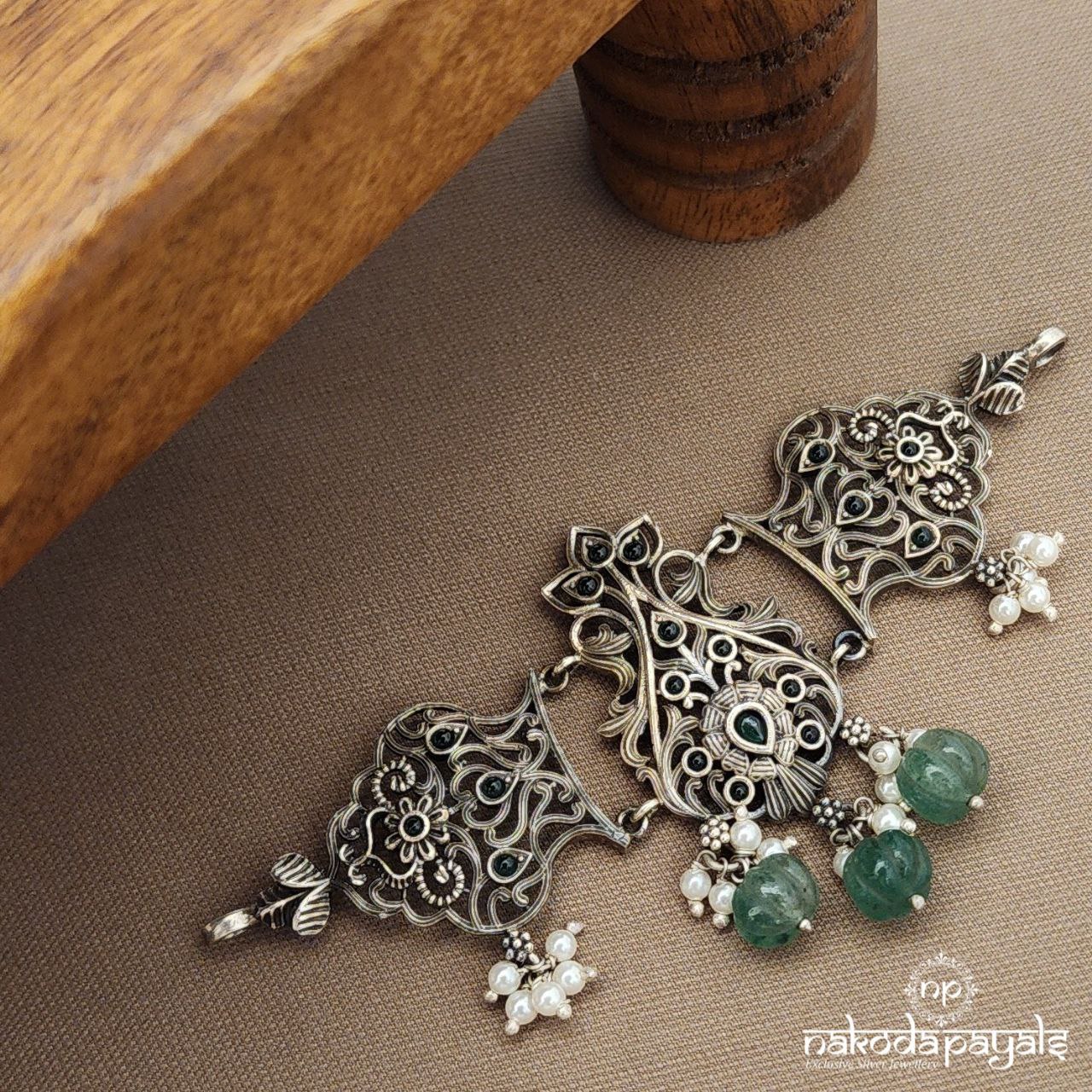 Oxidised Green Drop Choker (N11140)