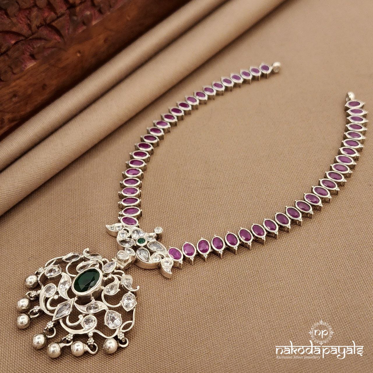 Pinkish Oval Neckpiece (N11492)