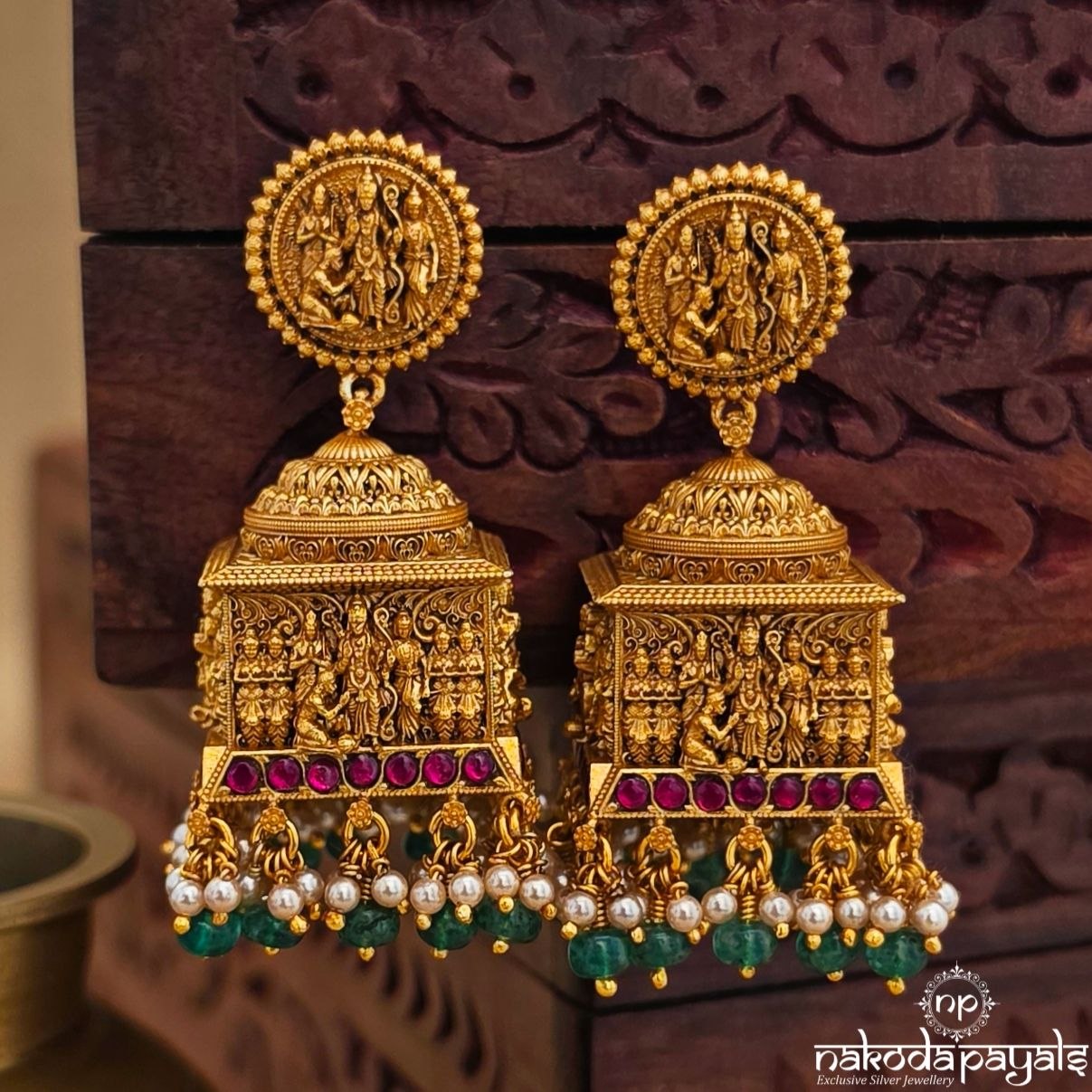 Exclusive Ram Parivar Pearl Jhumka (Ge11206)