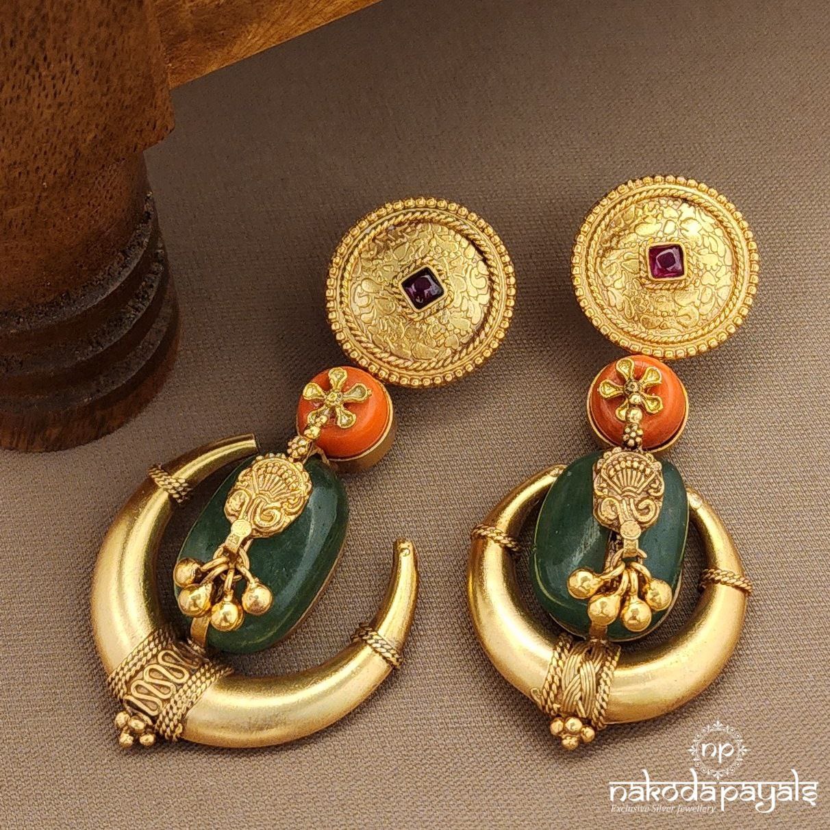 Traditional Sunset Coral Earrings (Ge10048)