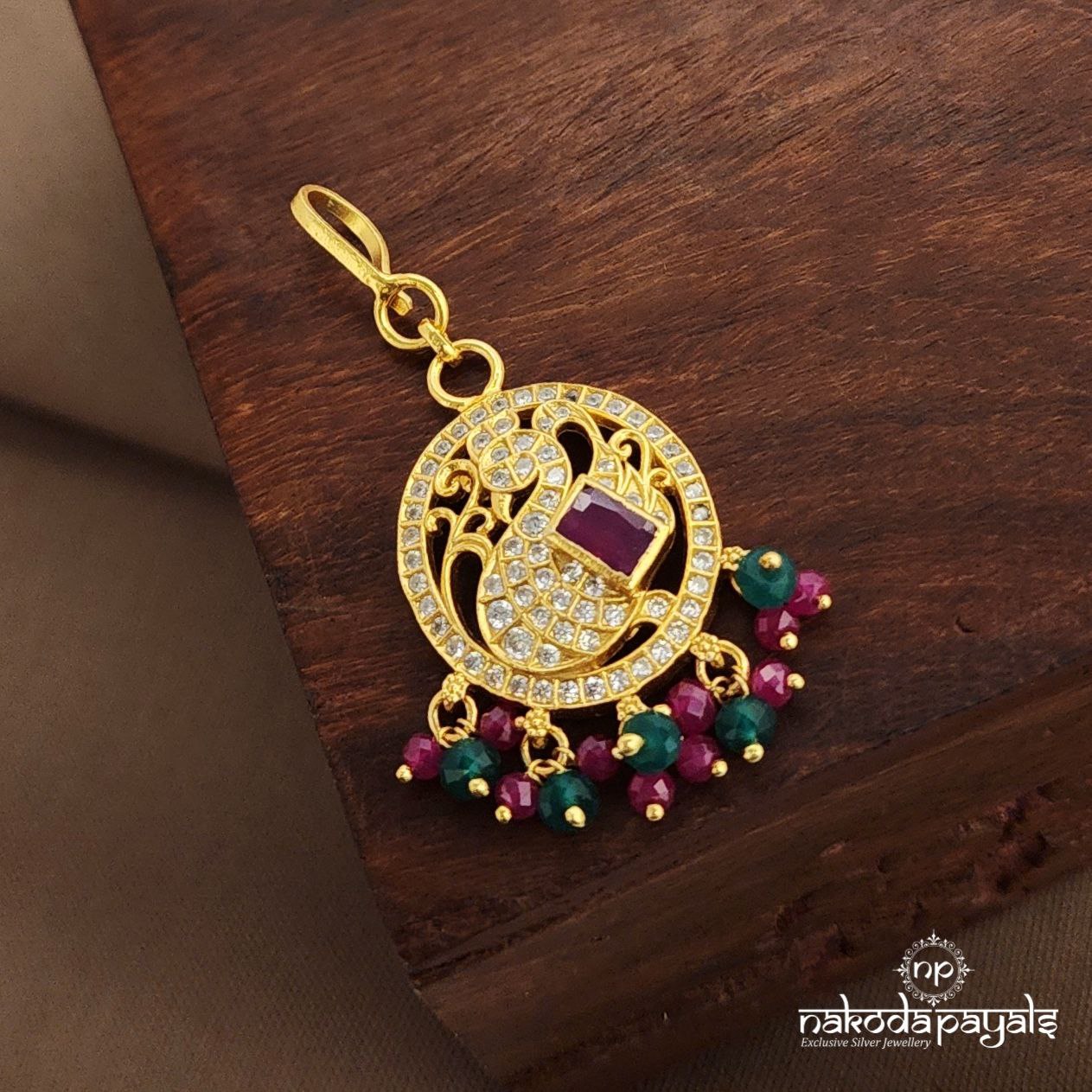 Peacock Circular Maang Tikka (Gm1104)