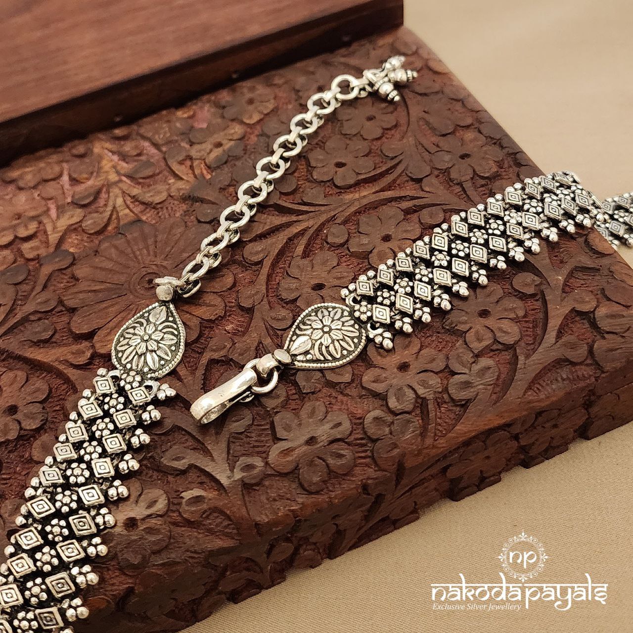 Peacock Florel Oxidised Waist Belt (D0228)