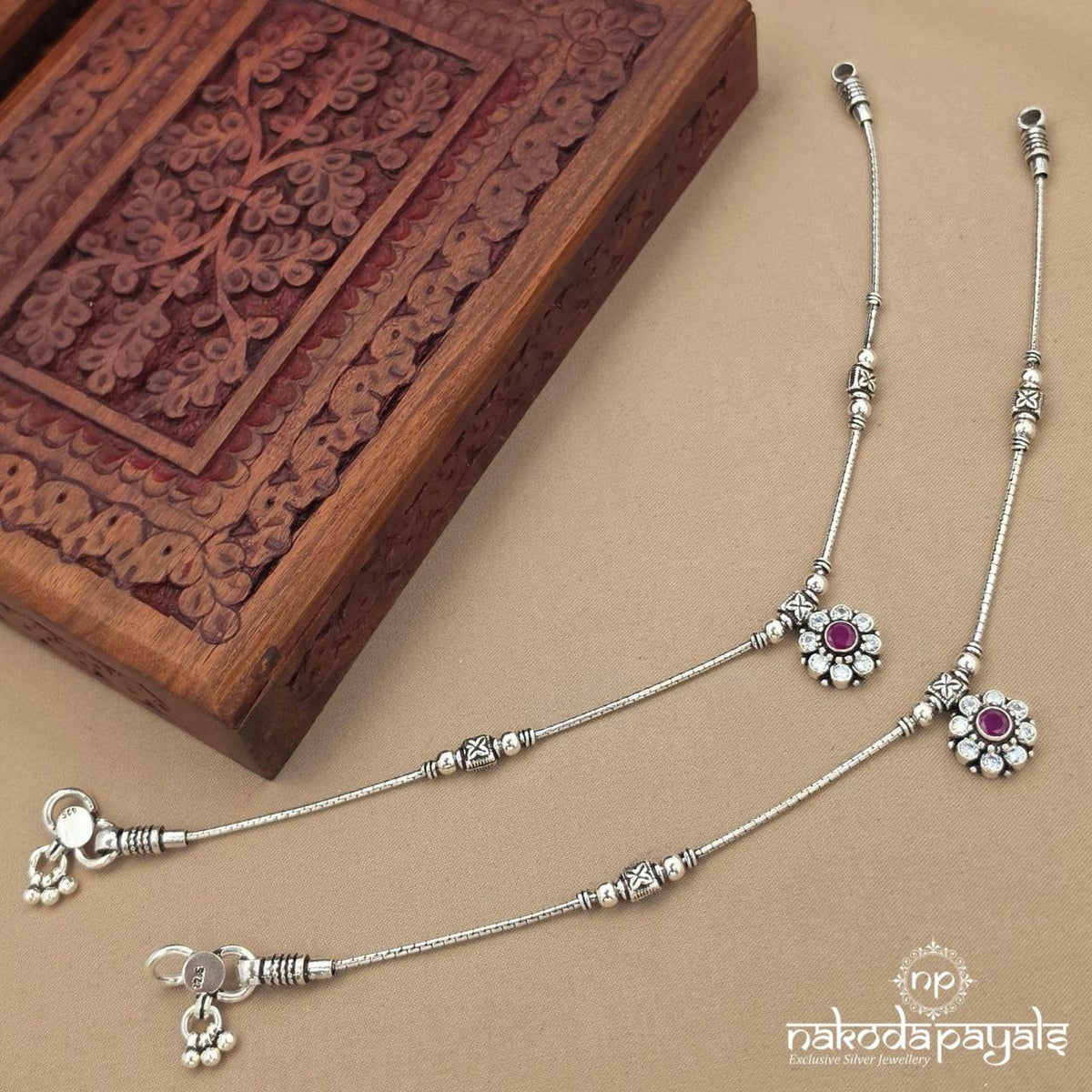 Pink Floral Anklet (A7114)