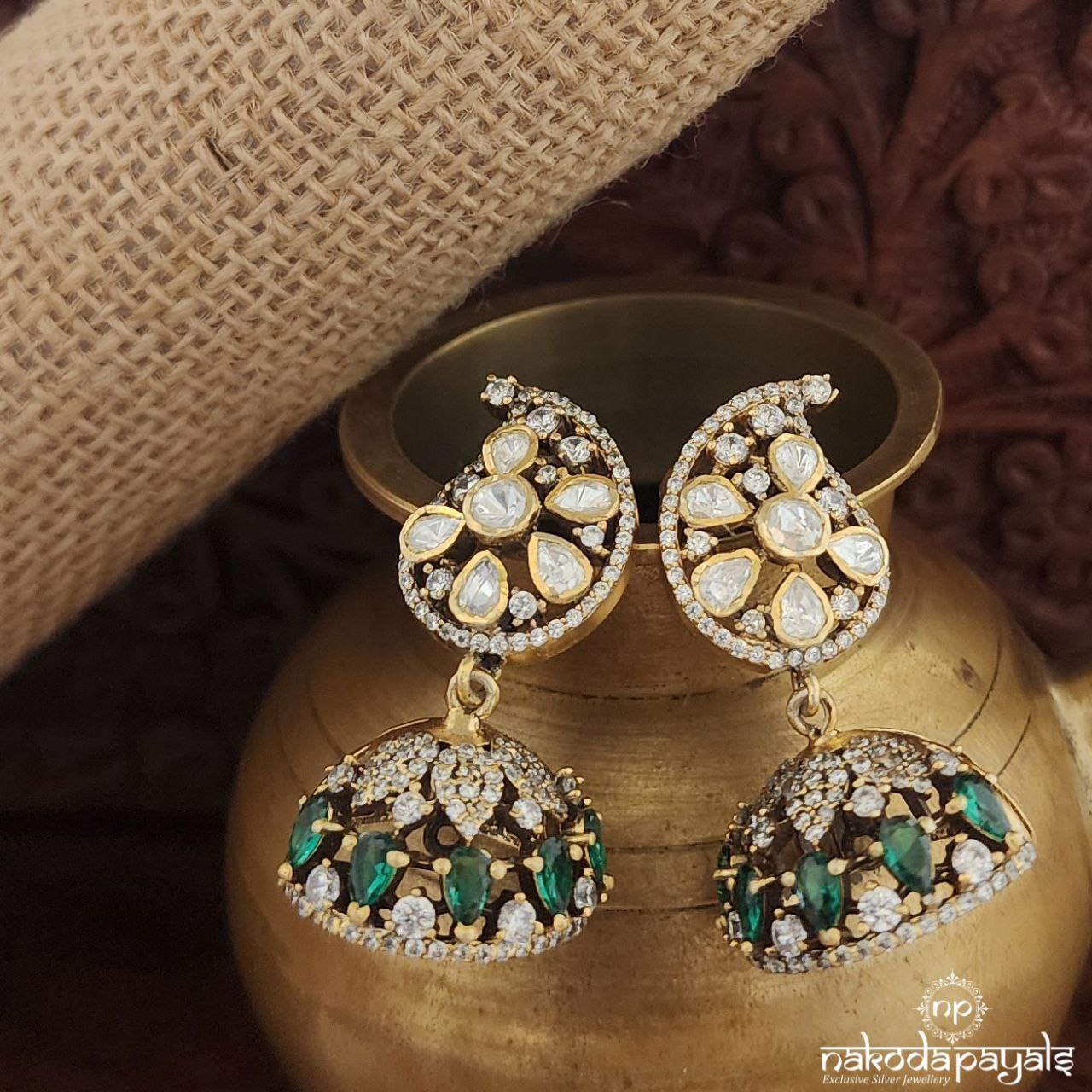 Mango Moissanite Jhumka (Ge9118)