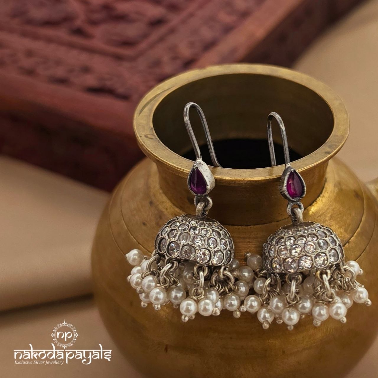 Pink Drop Jhumka (J1658)