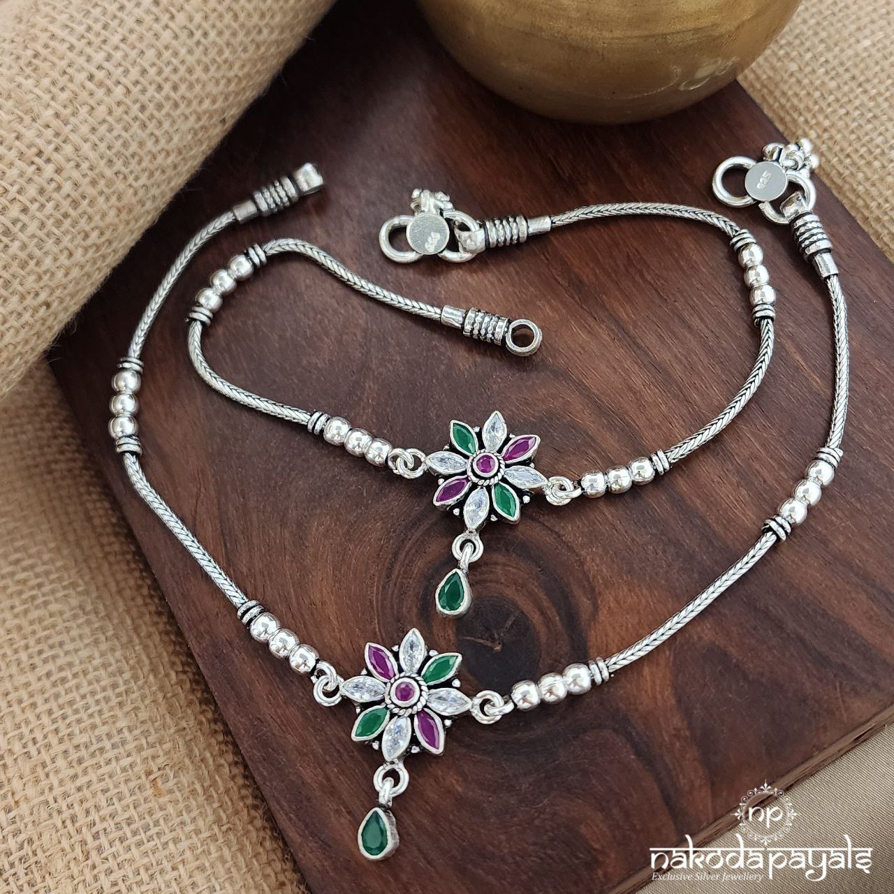 Ball Green Drop Anklets (A6217)
