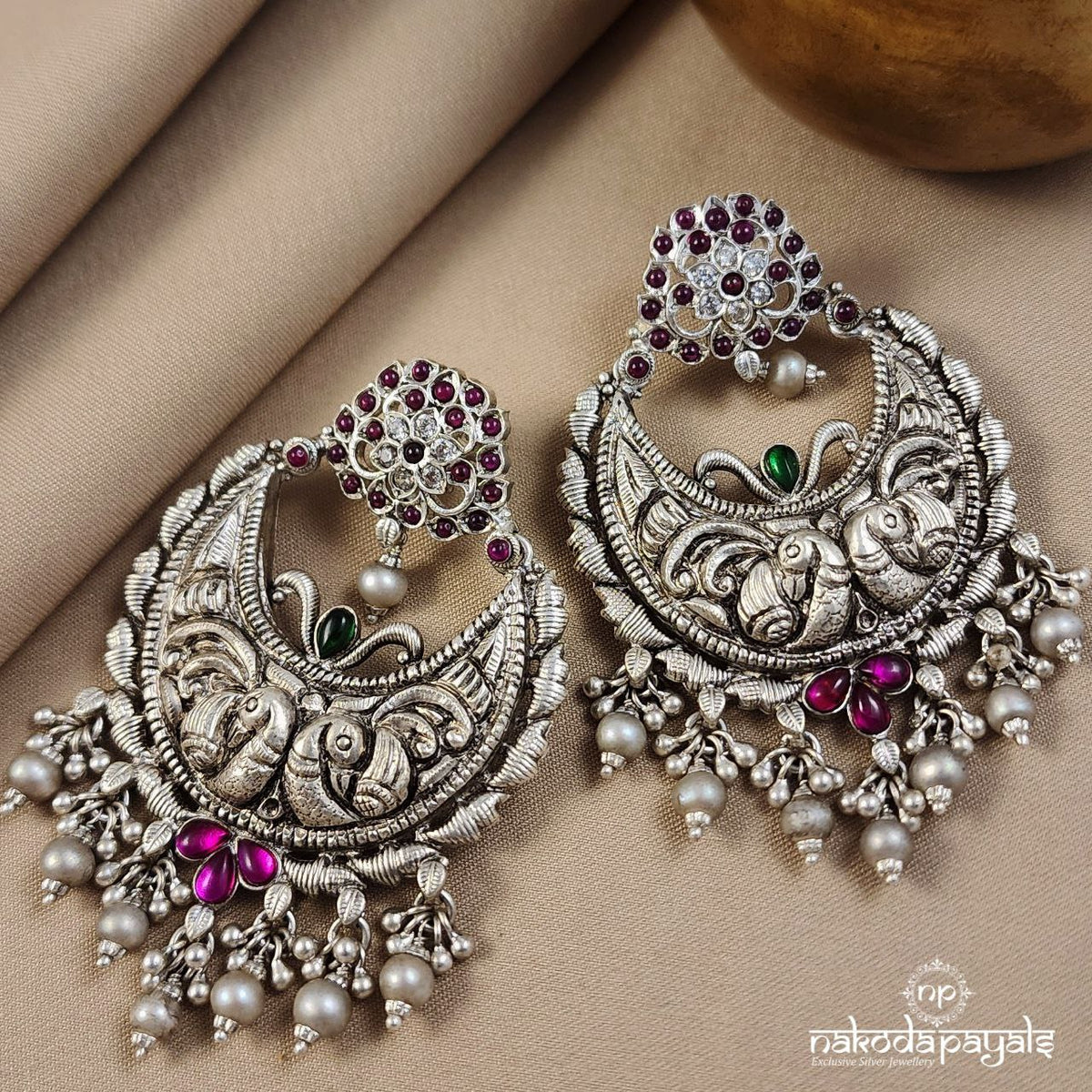 Twin Peacock Earrings (C3141)