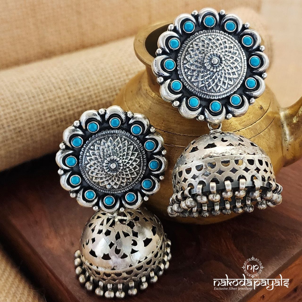 Turquoise Big Jhumka (J8099)